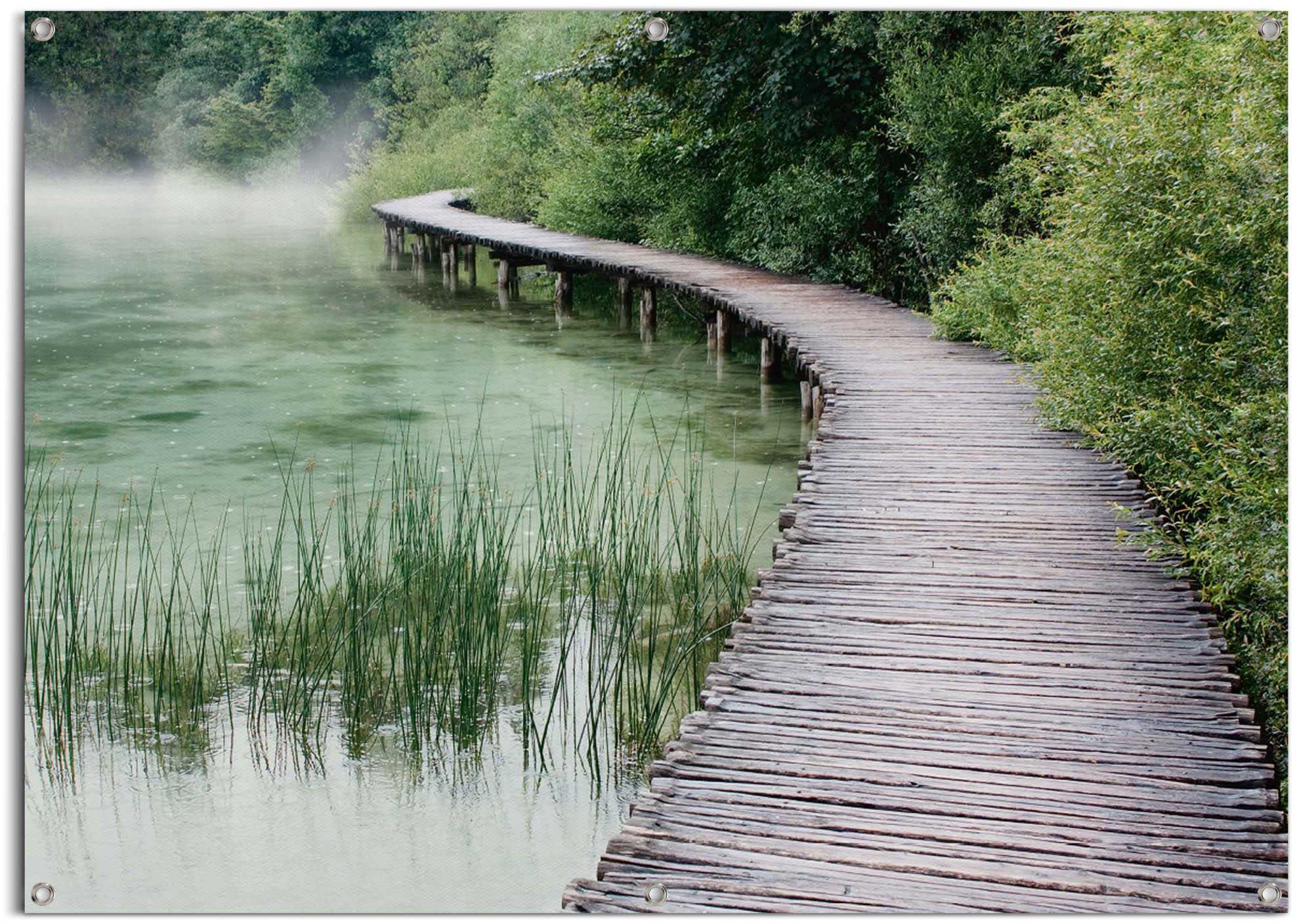 Poster und wasserfestes »Steg Ufer«, für Raten Gartenposter am Reinders! leichtes den auf Außeneinsatz bestellen