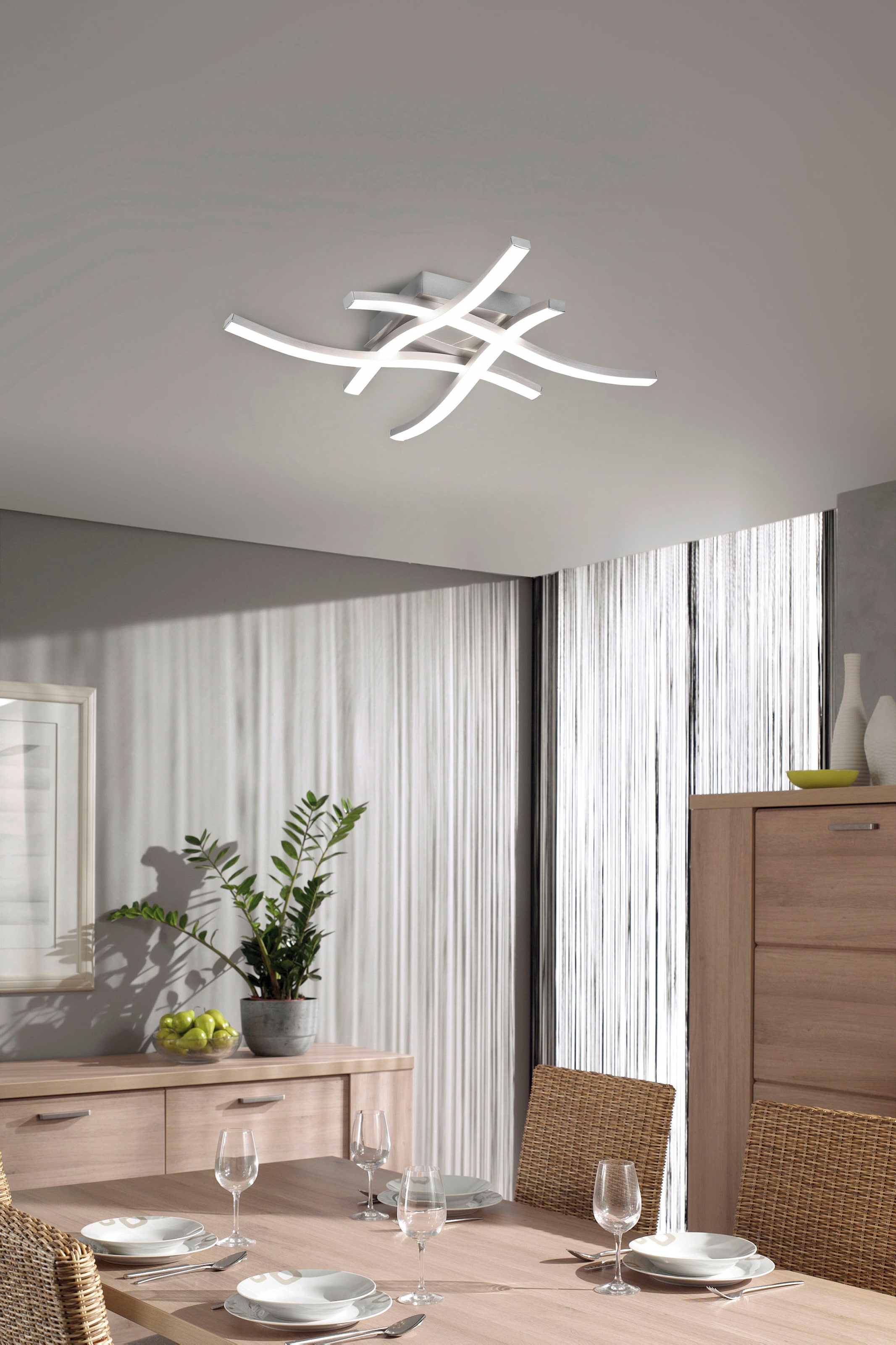 REALITY Leuchten LED Deckenleuchte »Route«, 4 flammig, Leuchtmittel LED-Modul | LED fest integriert, moderne Deckenlampe 4-flammig, LEDs mit 4x 500 Lumen