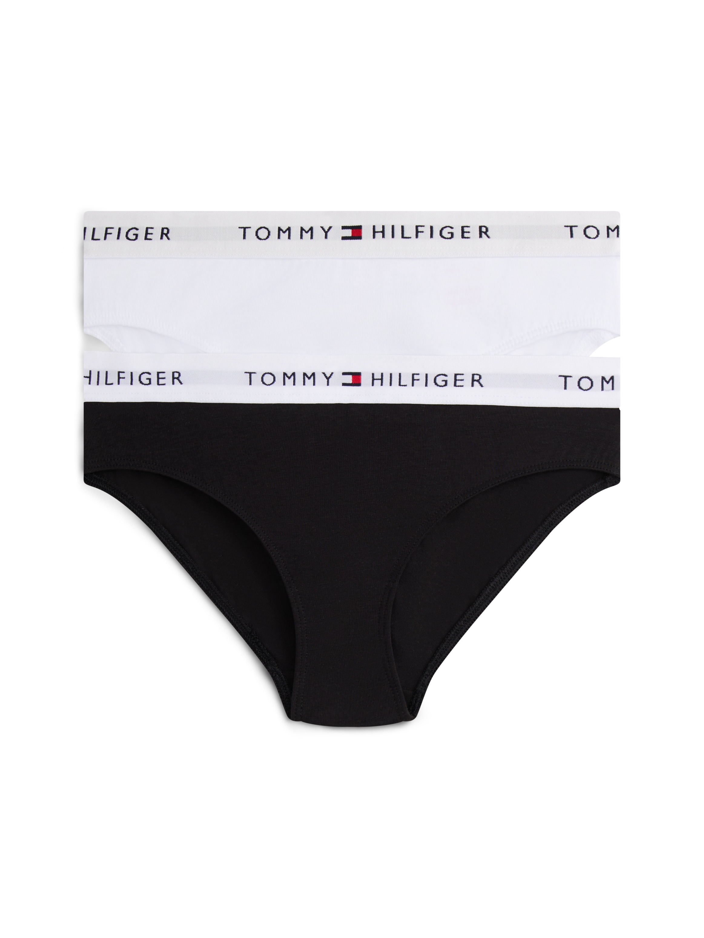 Tommy Hilfiger Underwear Bikinislip »2 PK BIKINI mit elastischem Bund im 2er-Pack« Packung, 2er-Pack, 2 Stk. unifarben, casual, körpernah, Baumwollmix