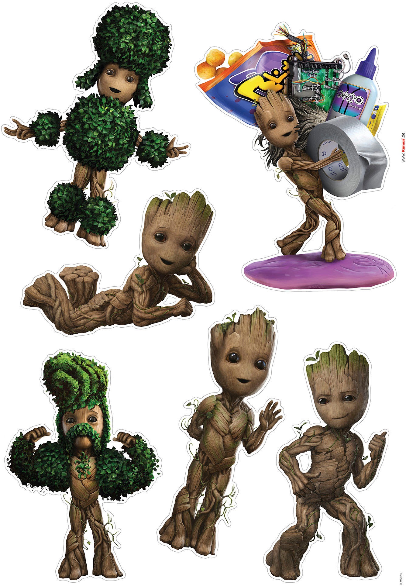 Komar Wandtattoo »I am Groot! - Größe 50 x 70 cm«, (6 St.), selbstklebend, Wandsticker, Kinderzimmer