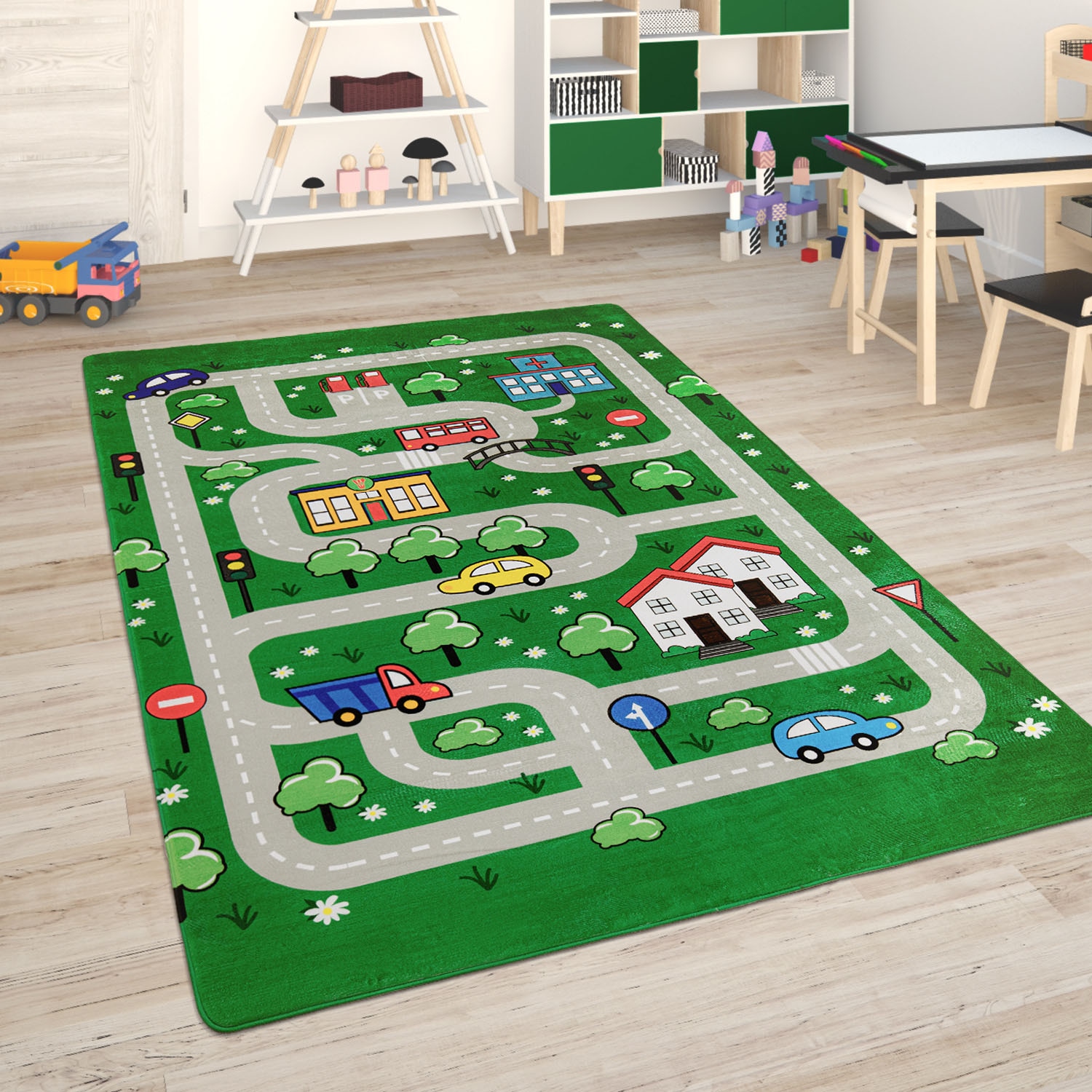 Kinderteppich »Chicos 559«, rechteckig, Flachgewebe, Straßen-Spiel-Teppich, Kinderzimmer