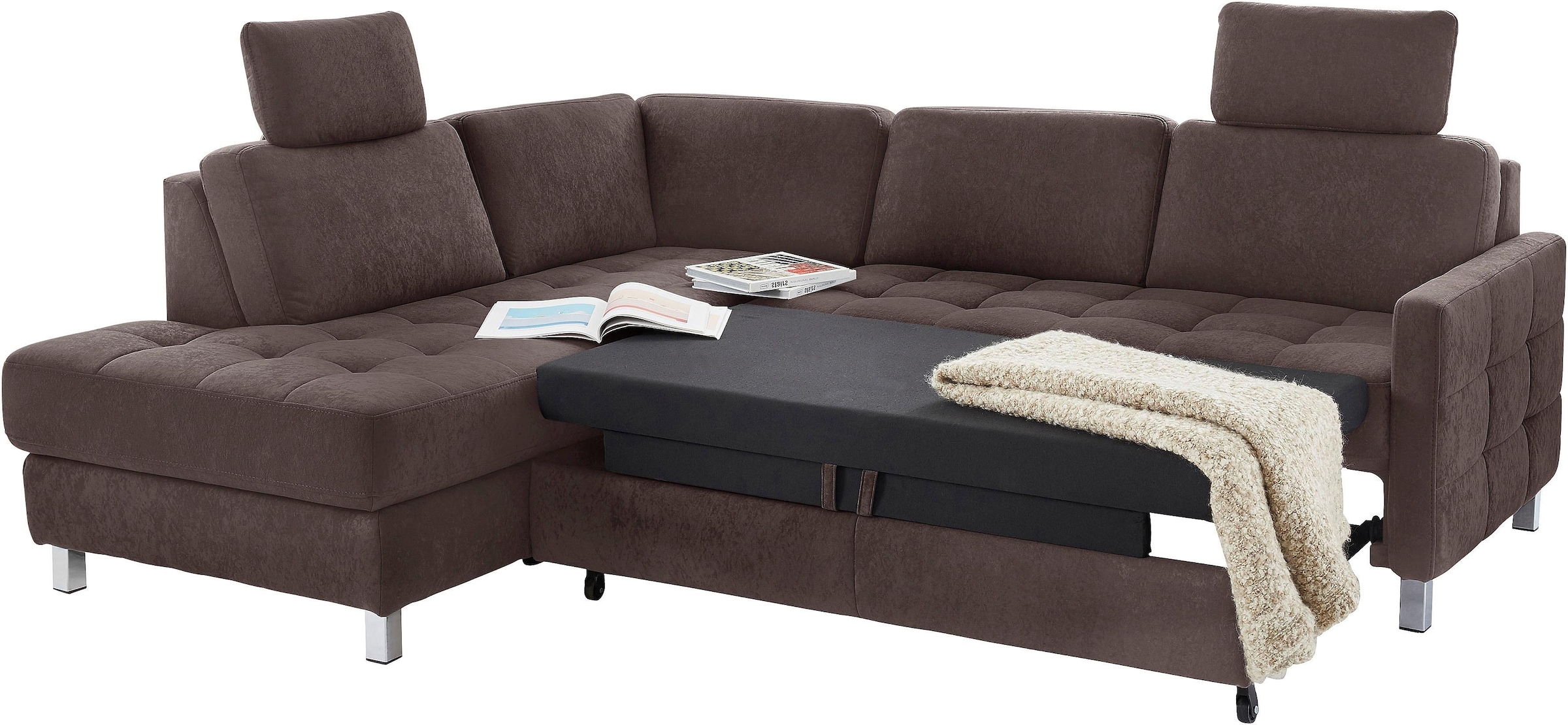 sit&more Ecksofa »Pablo L-Form«, wahlweise mit Bettfunktion