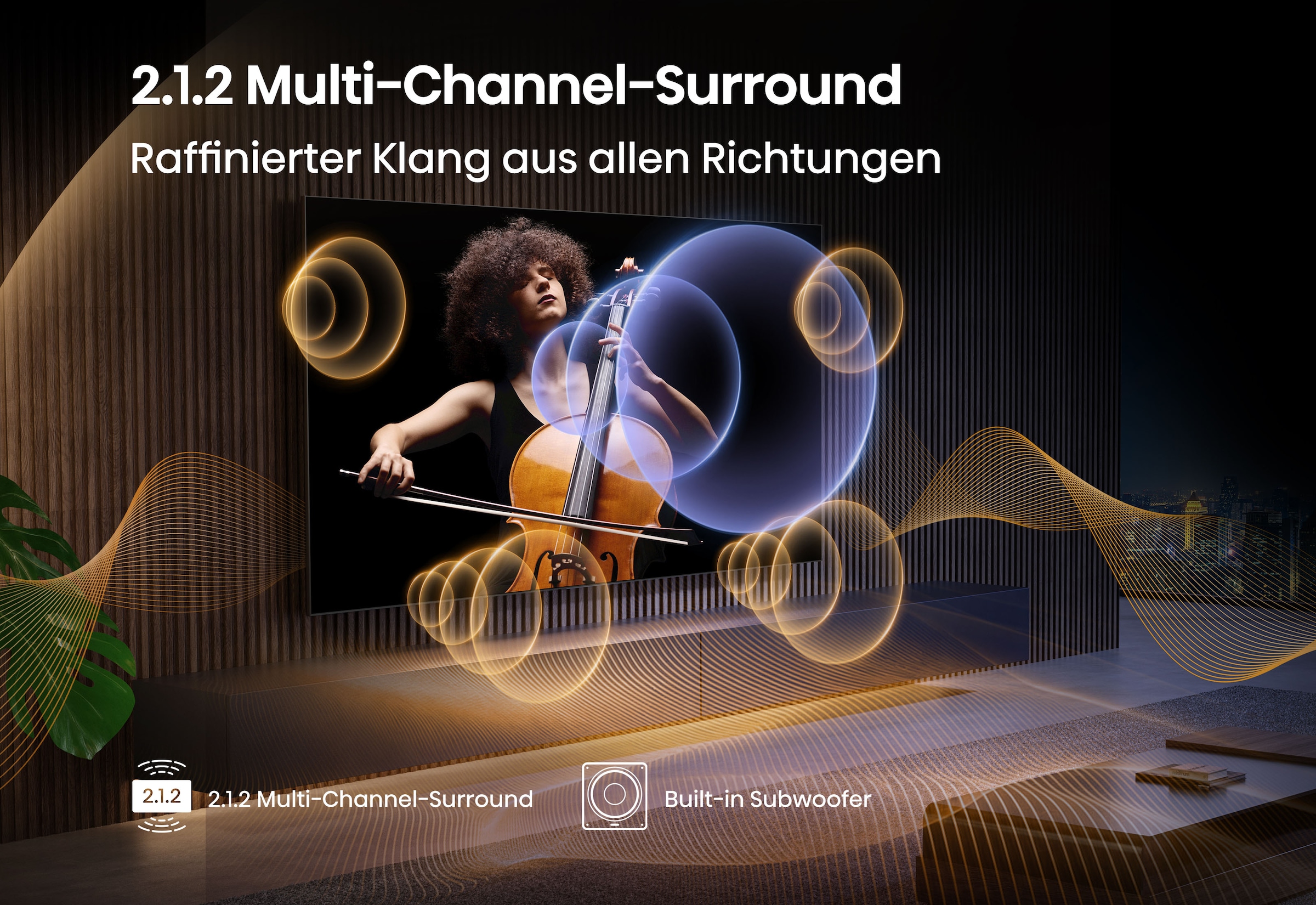 Hisense QLED Mini LED-Fernseher »55U7Q PRO« 139 cm/55 ″ Smart-TV 4K UHD MiniLED Smart TV