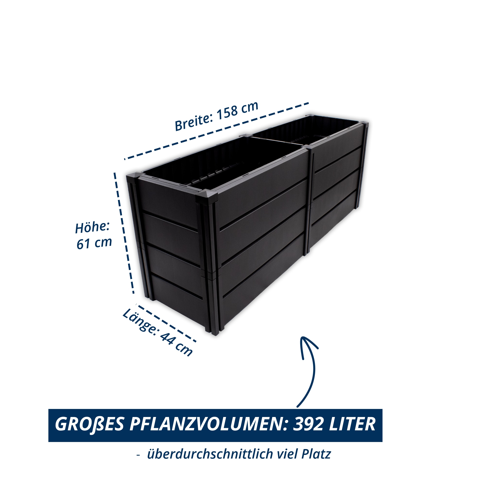 KHW Hochbeet »Demeter XL - schmal« MADE IN GERMANY BxTxH: 158x44x61 cm