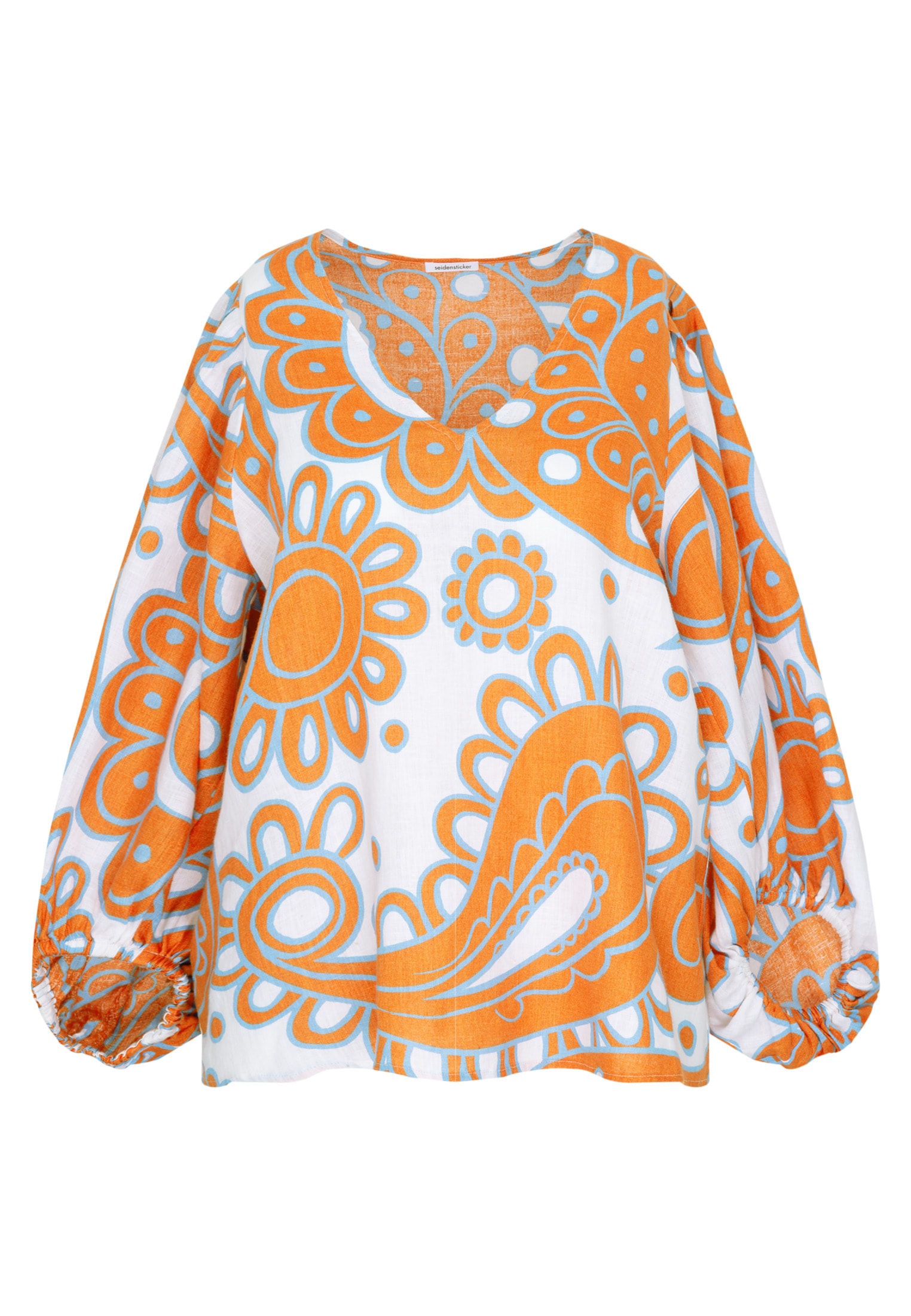 seidensticker Shirtbluse »Schwarze Rose«, 3/4-Arm V-Neck Paisley