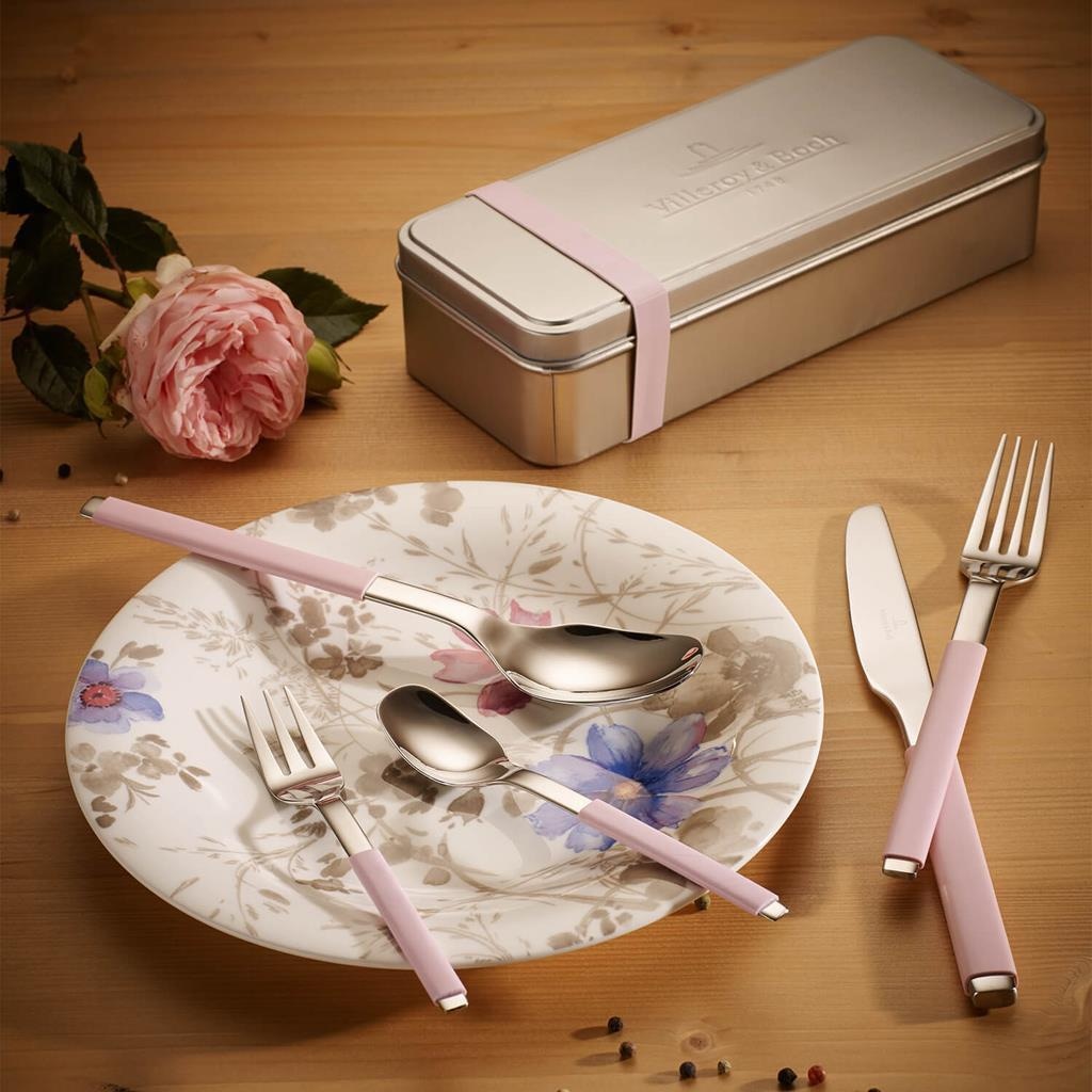 Villeroy & Boch Geschirr-Set »Basic-Set Mariefleur Gris Basic 6er Set bunt« Spülmaschinengeeignet, Mikrowellenfest