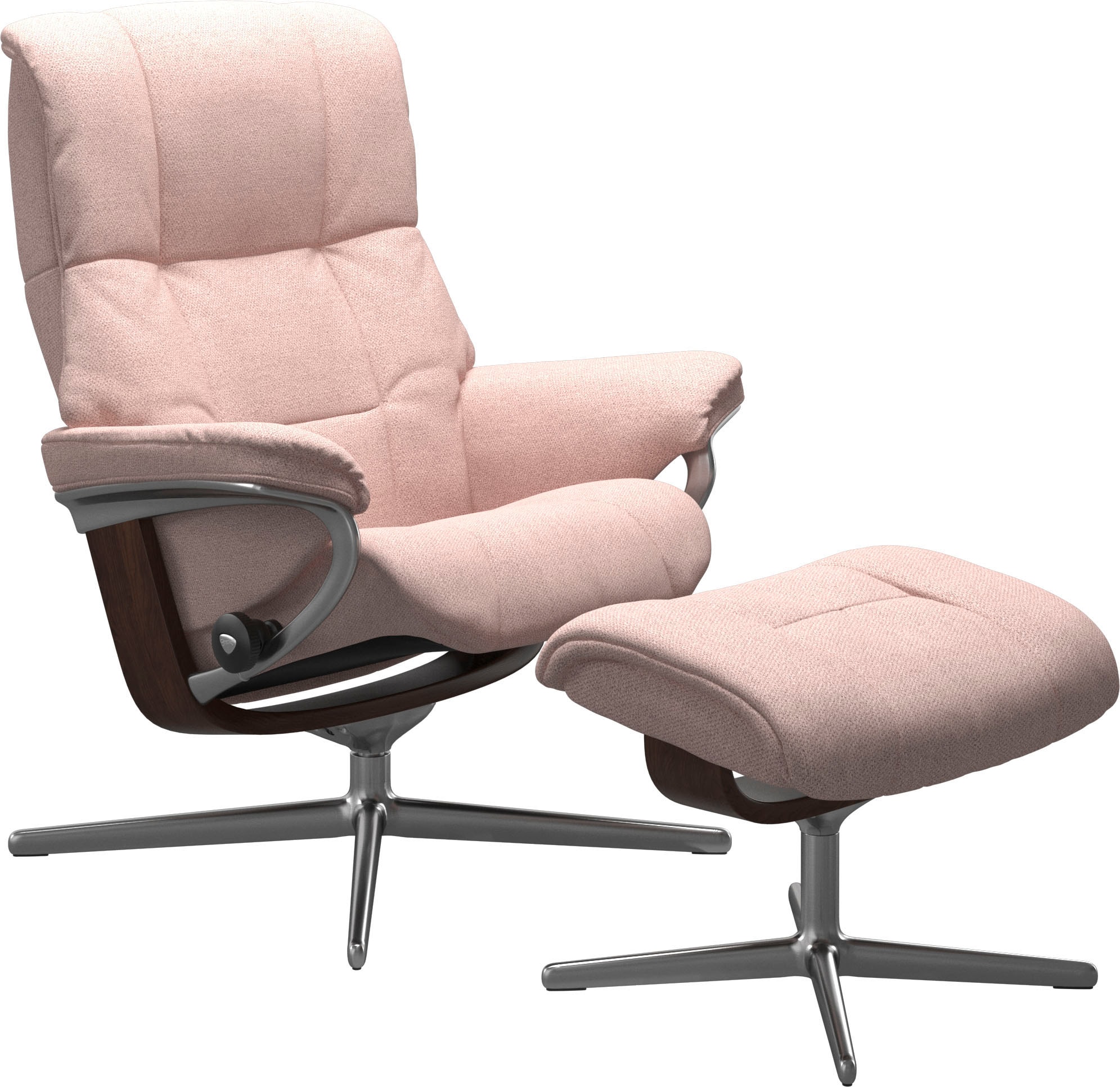 Stressless® Relaxsessel »Mayfair«, (Set, Relaxsessel mit Hocker), mit Hocker, mit Cross Base, Größe S, M & L, Holzakzent Braun