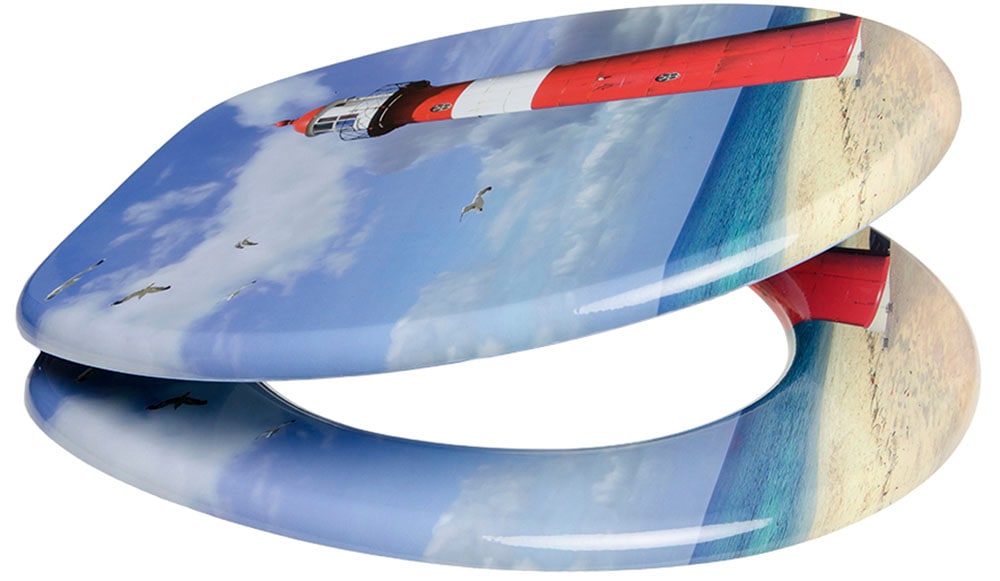 Sanilo Badaccessoire-Set »Leuchtturm« WC-Sitz, Badteppich, Stöpsel, Seifenspender und WC-Bürste