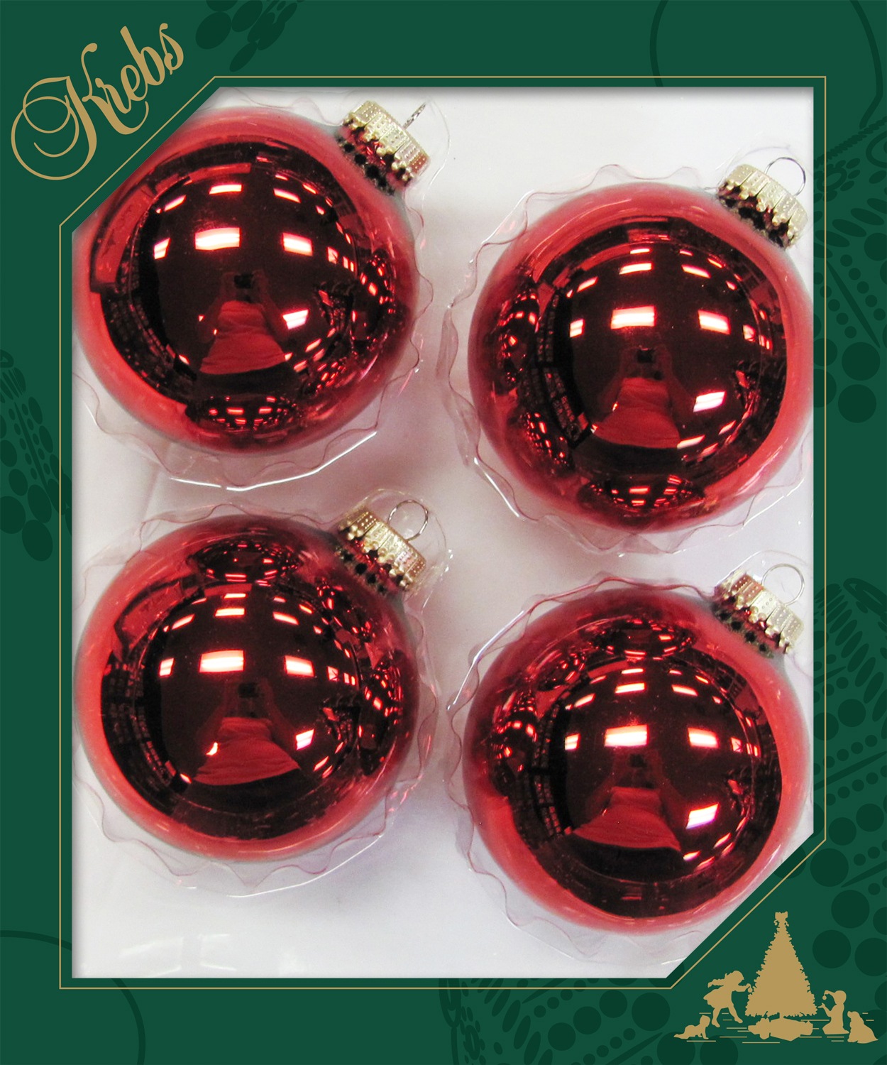 Krebs Glas Lauscha Weihnachtsbaumkugel »CBK78159, Weihnachtsdeko rot, Christbaumschmuck, Christbaumkugeln Glas«