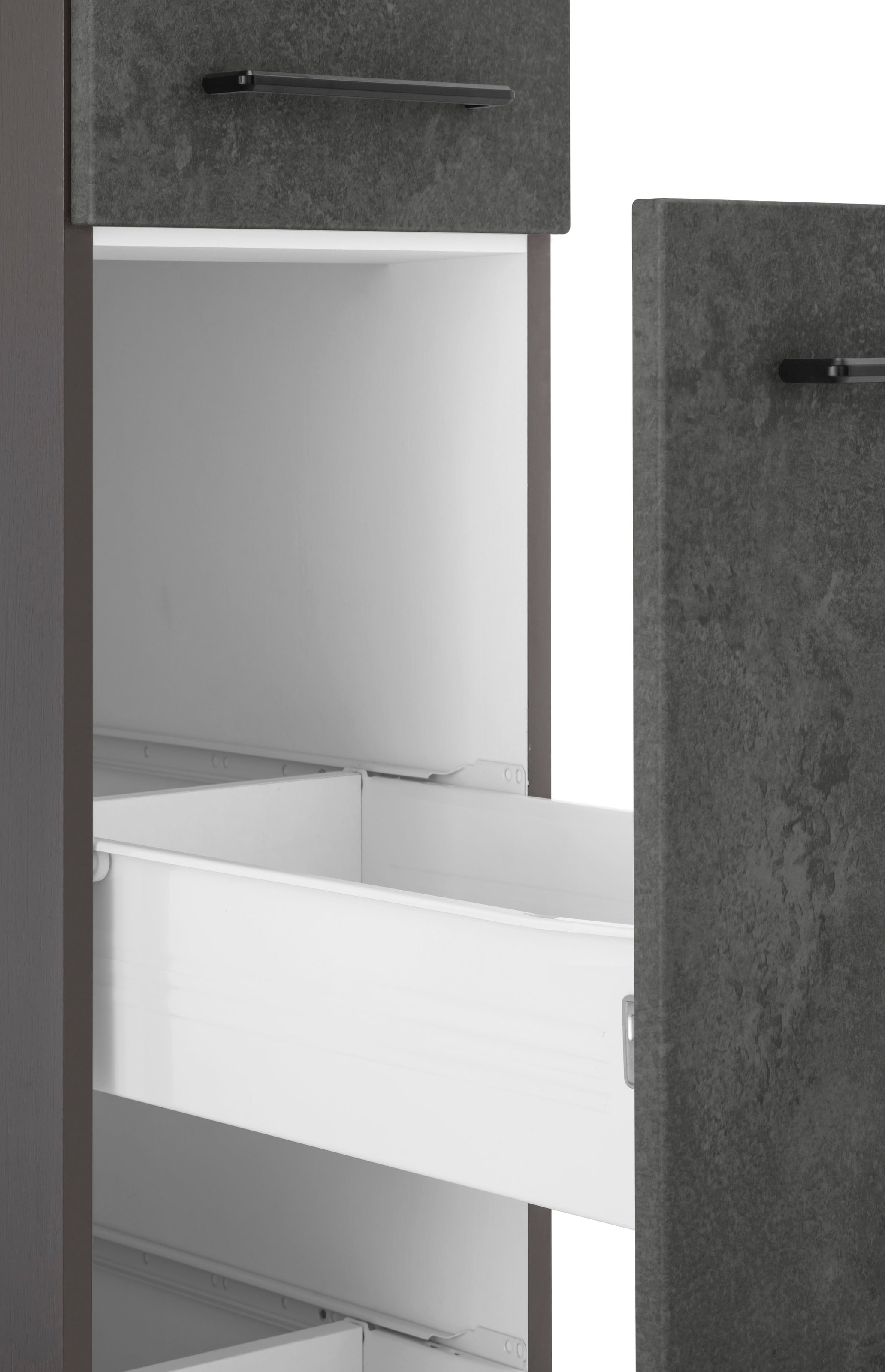 KOCHSTATION Küchenzeile »KS-Tulsa« mit E-Geräten, Breite 380 cm, schwarze Metallgriffe, MDF Fronten