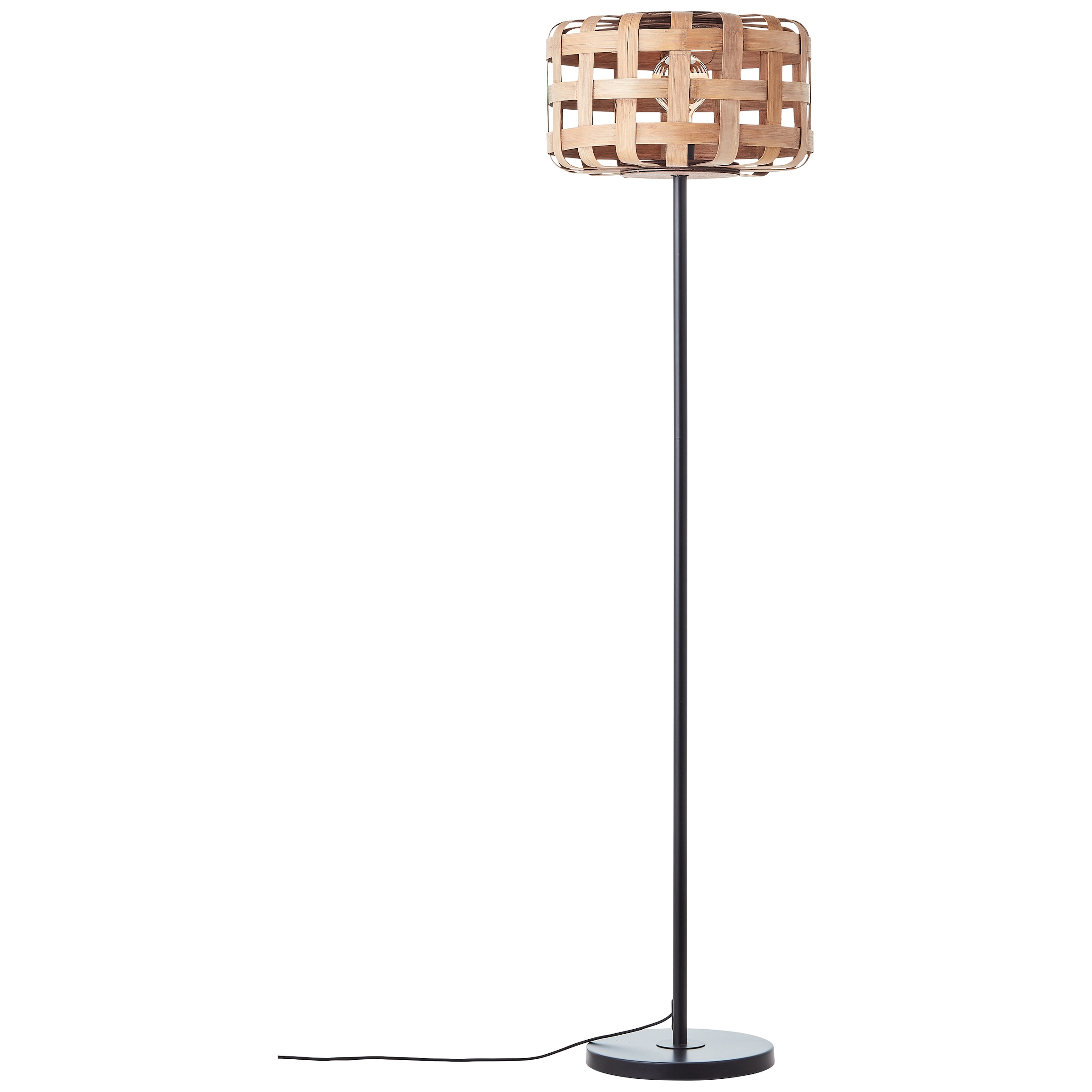 Brilliant Stehlampe »Woodline«, 1 flammig-flammig, 139 x 36 cm, E27, Metall/Bambus, natur/schwarz