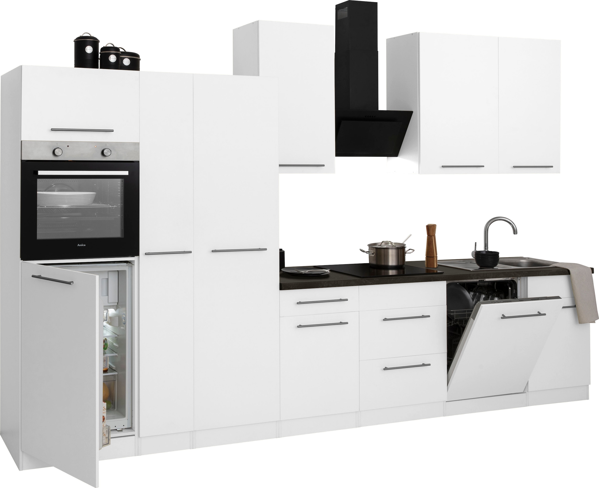 wiho Küchen Küchenzeile »Unna«, mit E-Geräten, Breite 360 cm