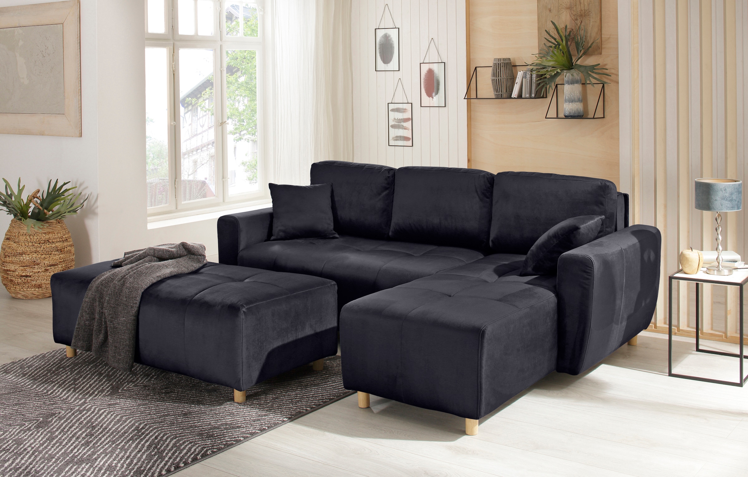 Home affaire Ecksofa »Scania L-Form«, wahlweise mit Bettfunktion und Bettkasten