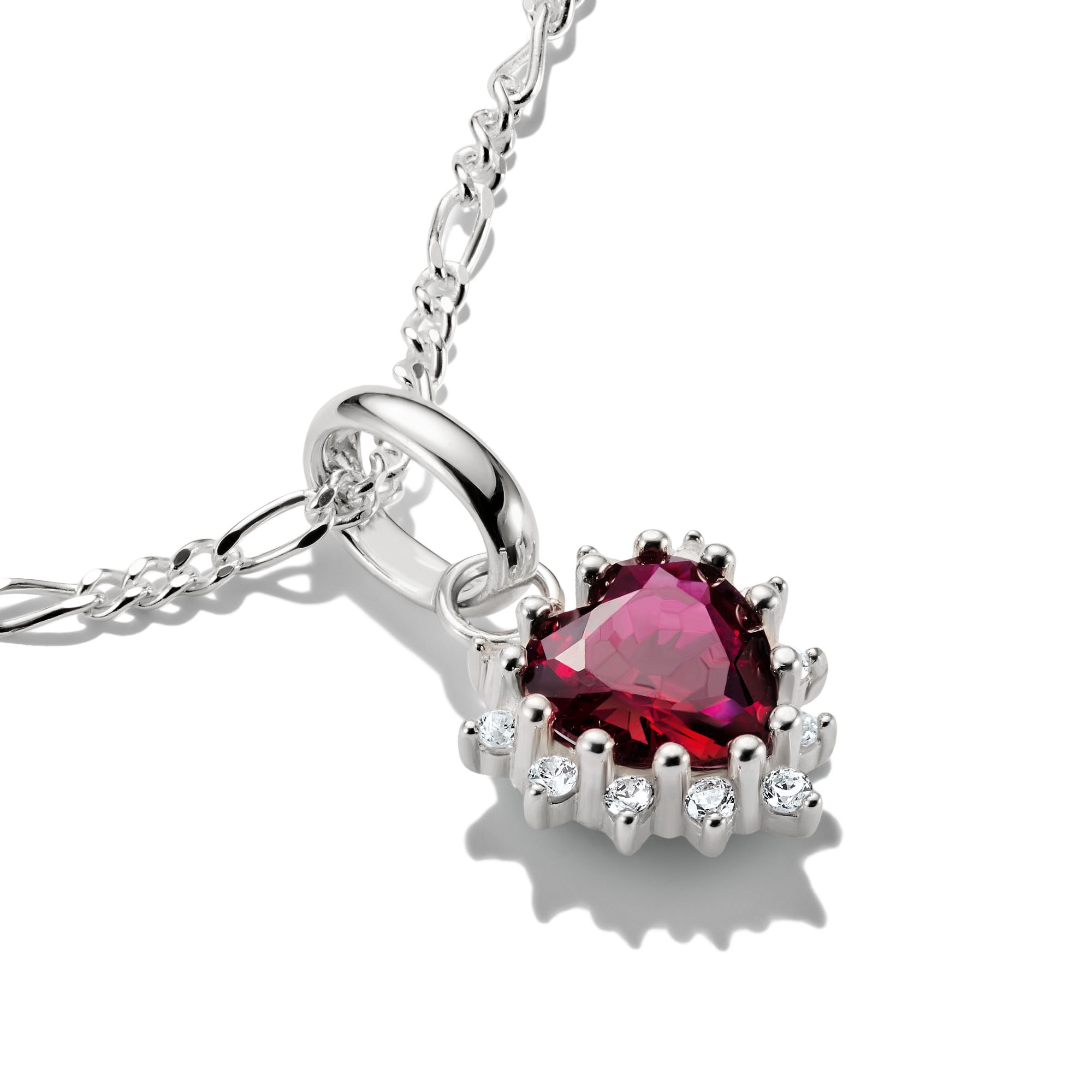 THOMAS SABO Charm Herz »True Romance Herz-Charm rot - Connect« mit Rubin (synth.), Zirkonia (synth.)