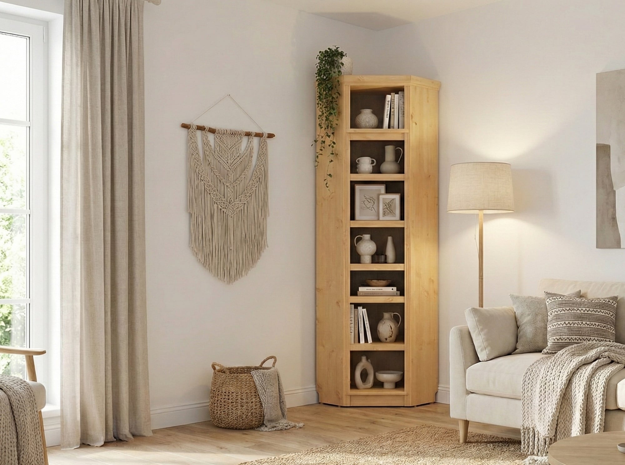 OTTO home Eckregal »Soeren Regal Höhe 220 cm, massive Kiefer, FSC®-zertifiziert« passend für Regale Soeren mit einer Tiefe von 29 cm