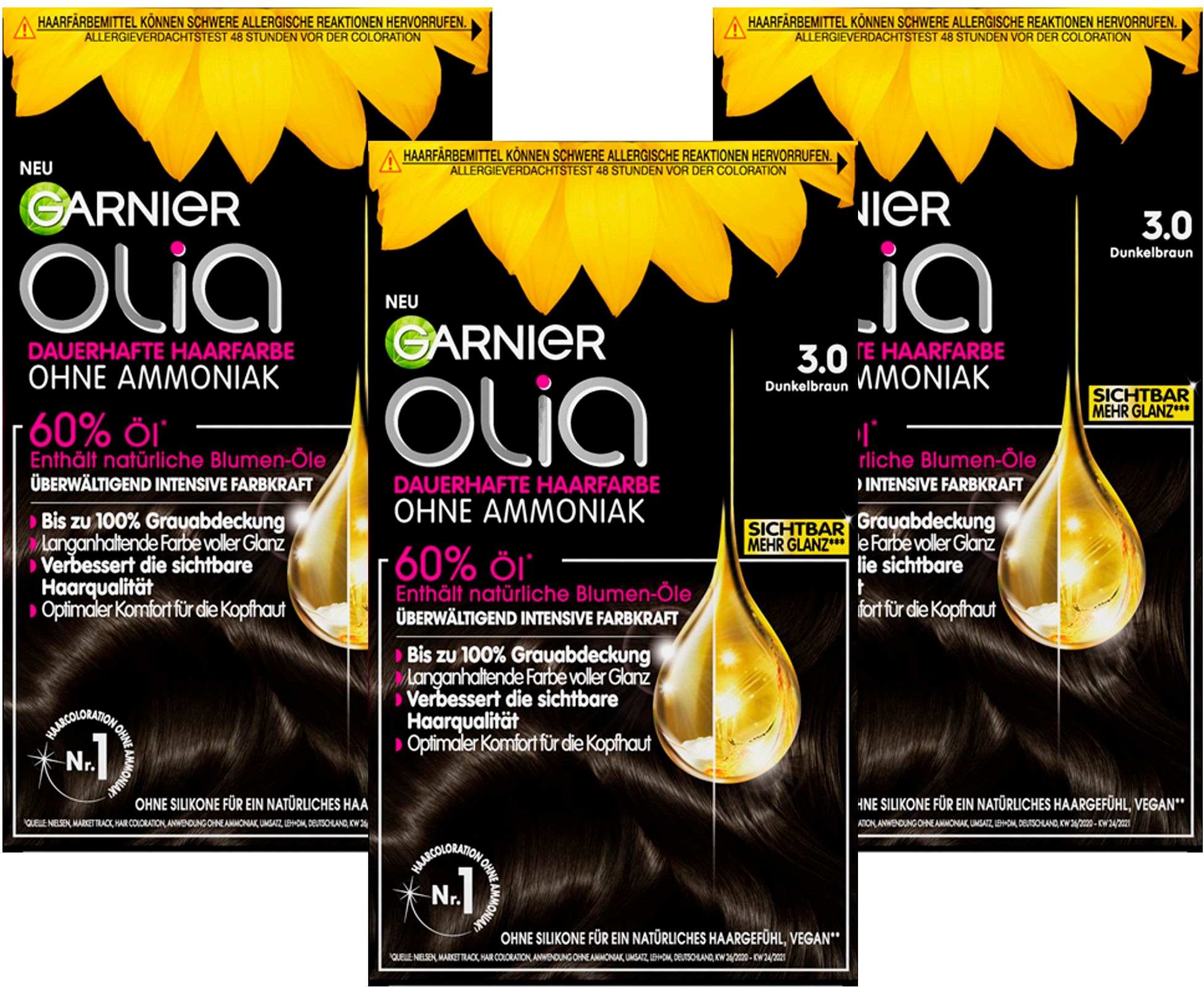 GARNIER Coloration »Garnier Olia dauerhafte Haarfarbe«, (Set, 3 tlg.),  Ölbasis online kaufen | UNIVERSAL