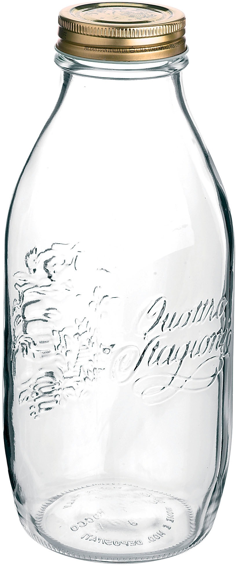 Bormioli Rocco Einmachglas »Quattro Stagion« Set, 12 Stk. tlg. luftdicht verschließbar, goldener Schraubverschluss, 1 L