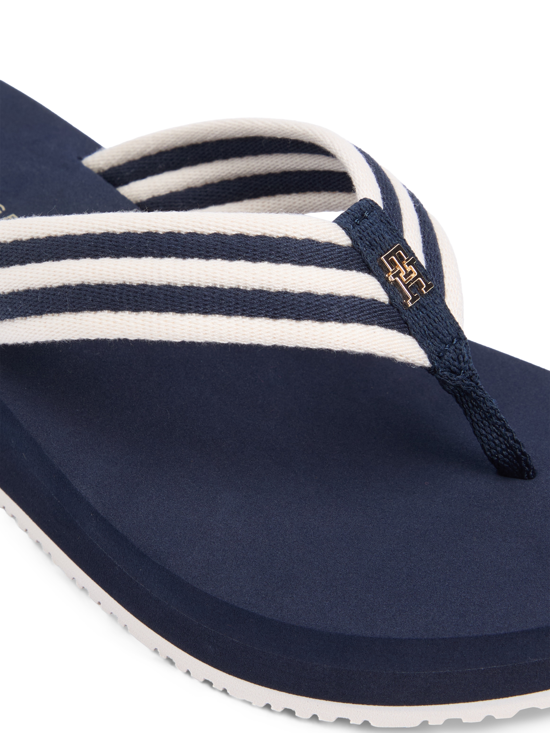 Tommy Hilfiger Zehentrenner »TH STRIPE SUMMER SANDAL«  Sommerschuh, Dianette, Plateauschuh mit gestreifter Bandage