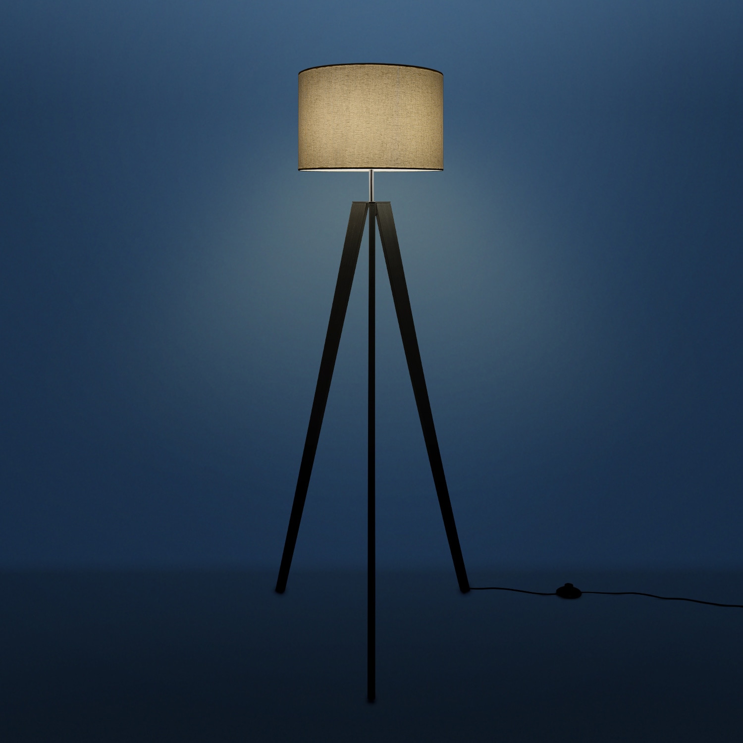 Paco Home Stehlampe »Canvas XXL online Fuß Lampe Stil 1 flammig-flammig, kaufen mit uni Skandinavischer Wohnzimmer Jahren Vintage 3 | LED Stehlampe Color«, Garantie E27