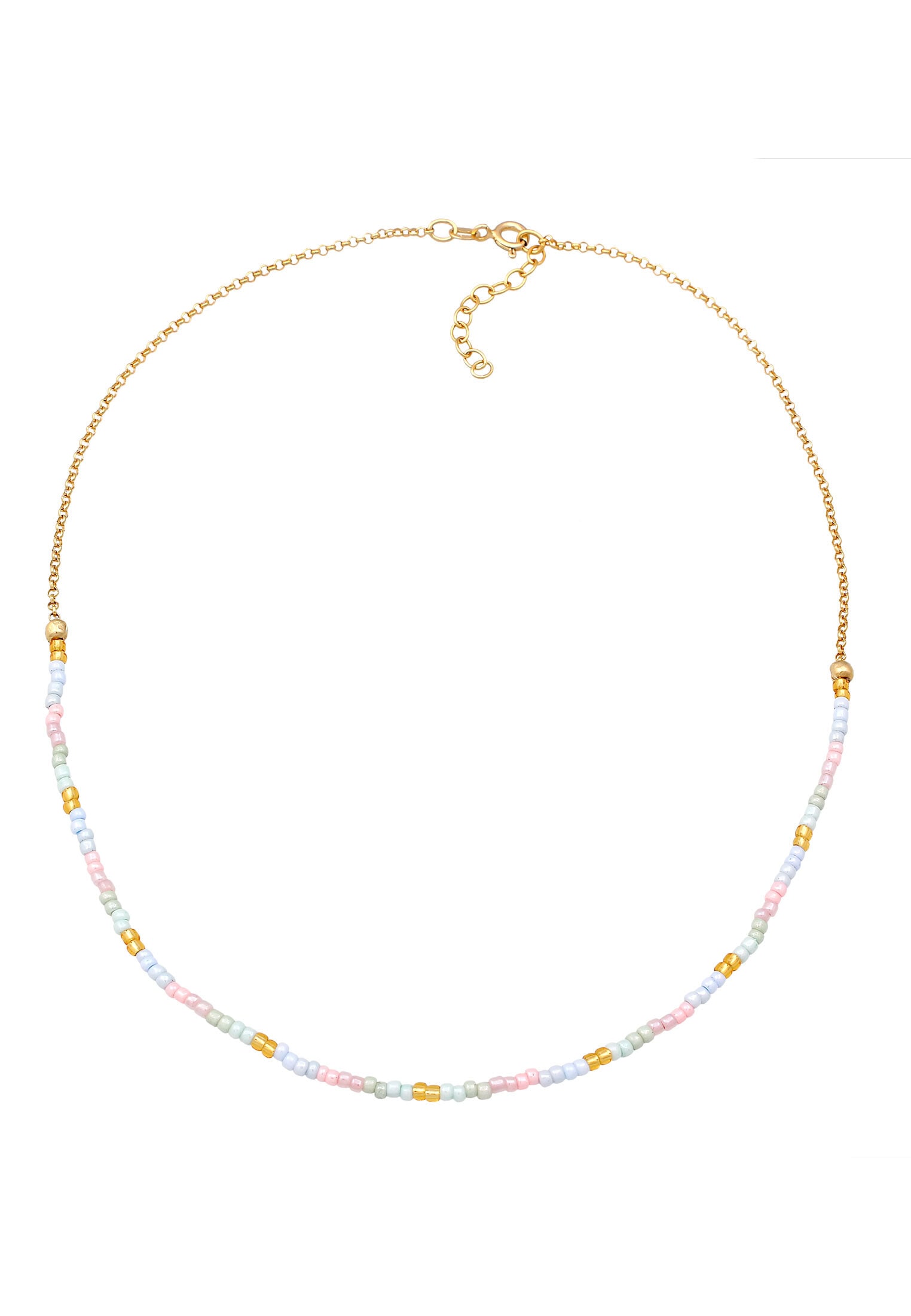 Elli Silberkette »Halskette Kinder Beads Kugeln Pastell 925 Silber«