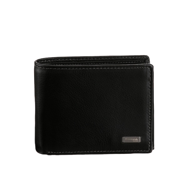 GreenLand Nature Geldbörse »Black Nappa«, aus Leder, mit RFID Ausstattung
