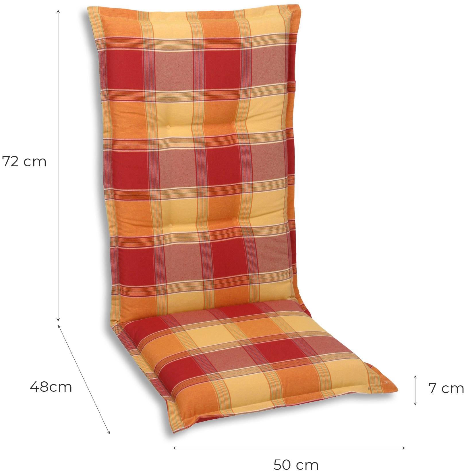 GO-DE Hochlehnerauflage »TOPSELLER!«, 50 cm x 7 cm x 120 cm