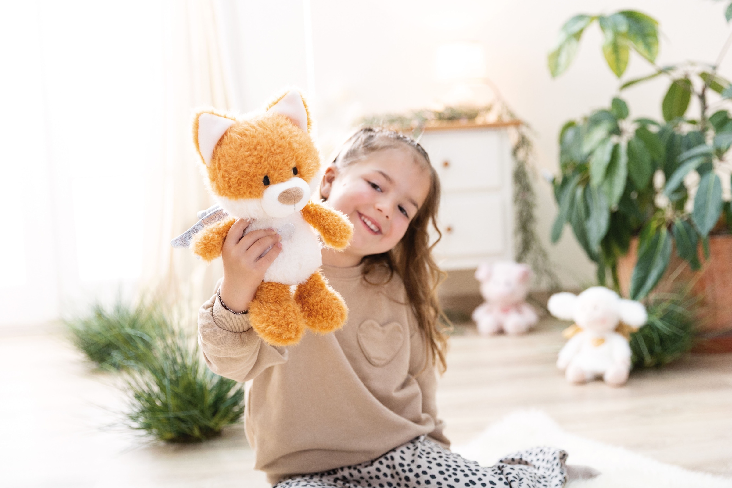 Nici Kuscheltier »Dein Schutzengel, Fuchs La La Foxie 28 cm« mit silbernen Flügeln & Herz auf der Brust in Geschenkbox