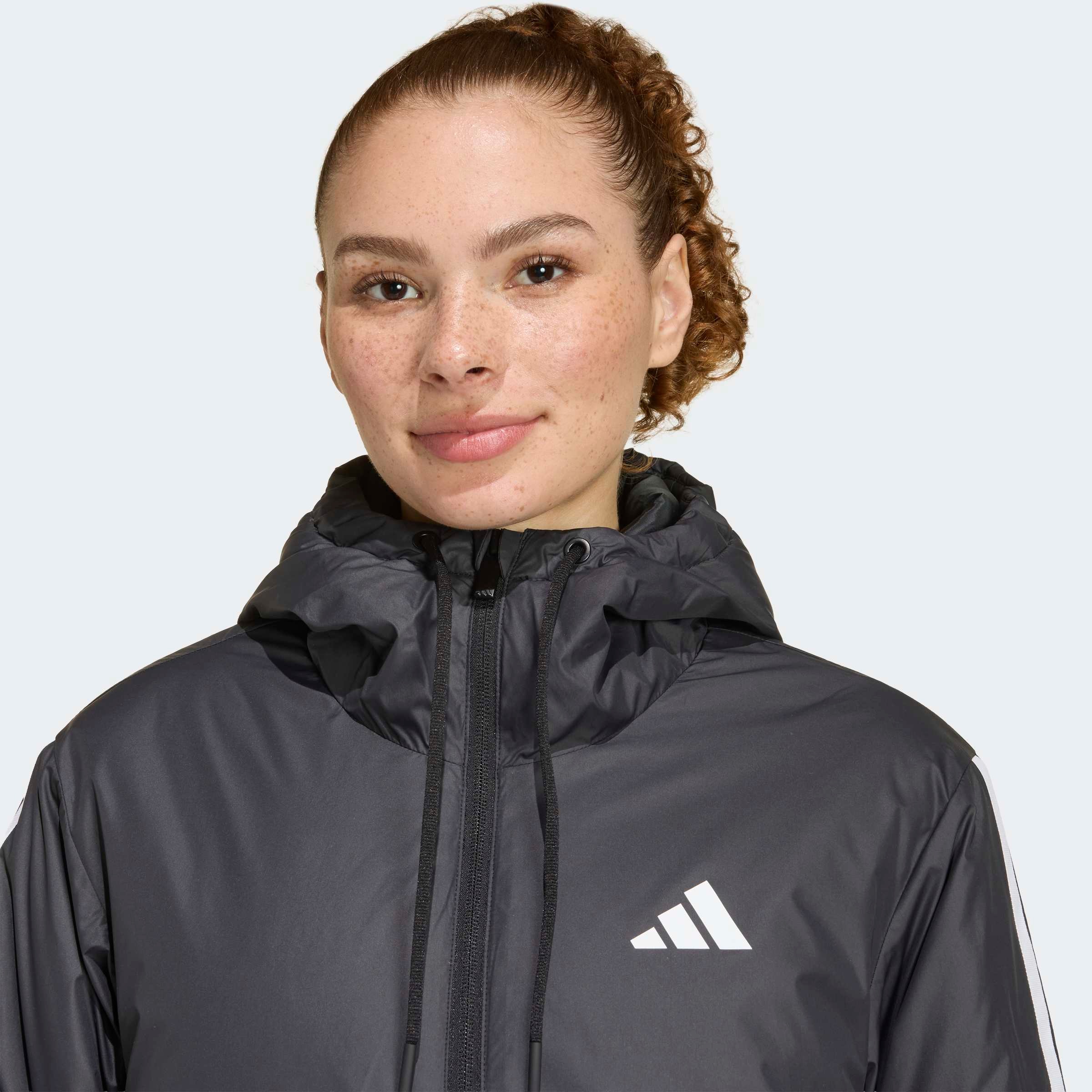 adidas Sportswear Steppjacke »ESSENTIALS CLIMAWARM 3-STREIFEN MIT KAPUZE«