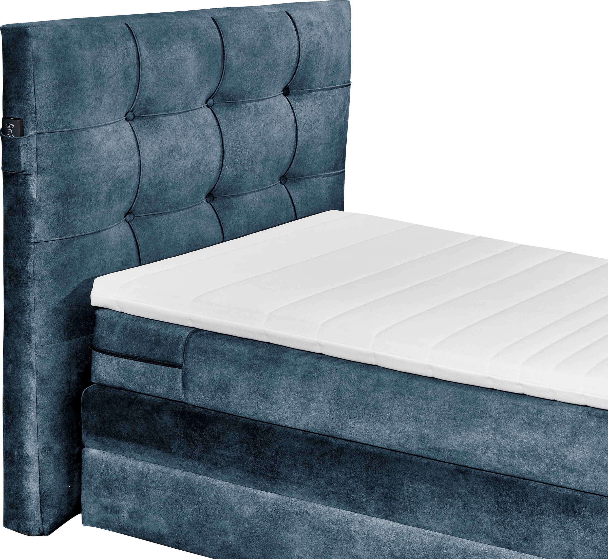 set one by Musterring Boxspringbett »Richmond«, mit Duo-Matratze (H2/H3), versenkbarer TV-Halterung (bis 40 Zoll) und Fernbedienung. Wahlweise mit/ohne Bettkasten