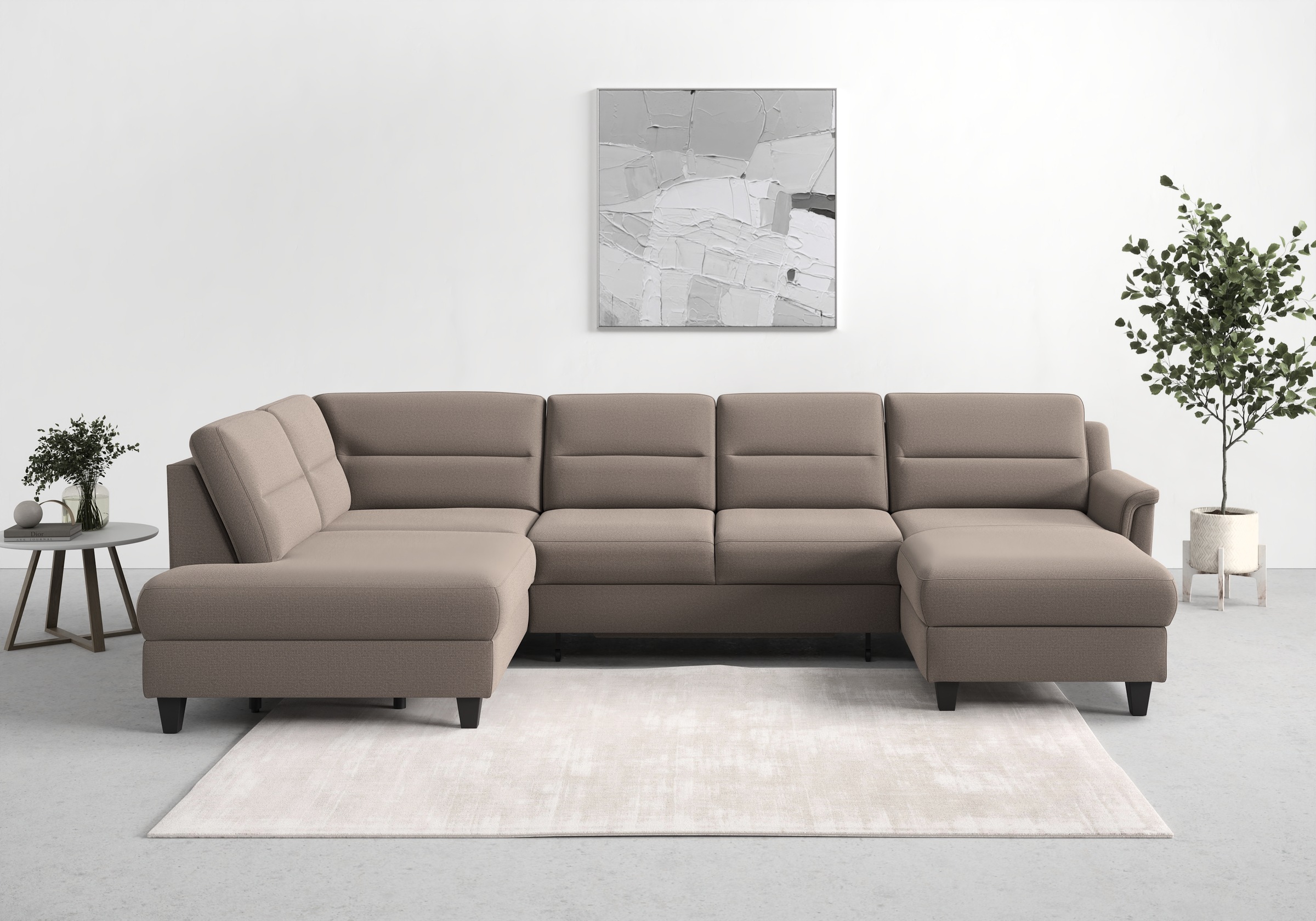 sit&more Wohnlandschaft »Farö U-Form«, inklusive Federkern, wahlweise mit Bettfunktion und Bettkasten