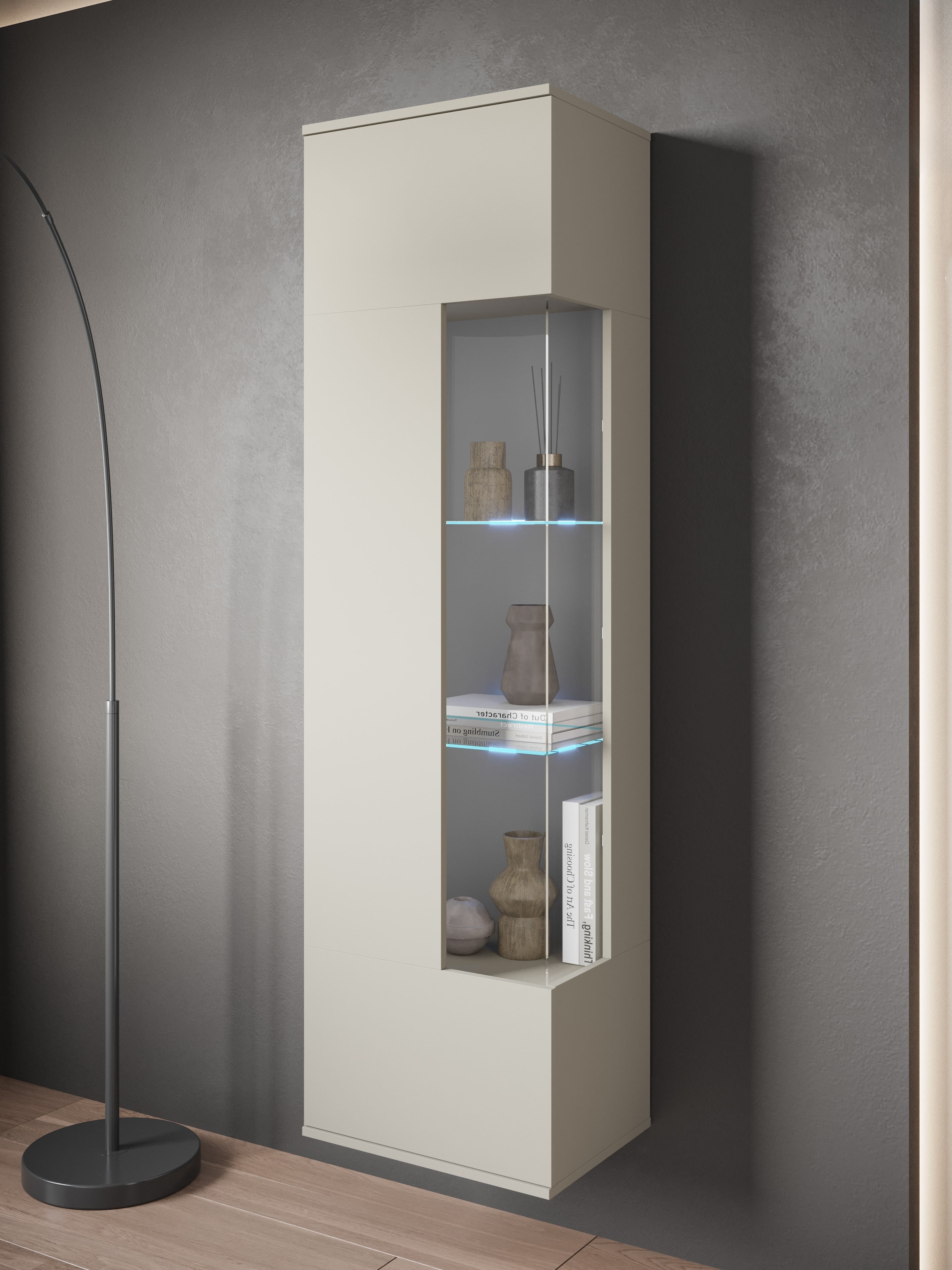 INOSIGN Vitrine »Kenia, stehend und hängend, Türanschlag wechselbar«, (1 St.), Vitrineschrank mit Glastüren 160 cm Höhe