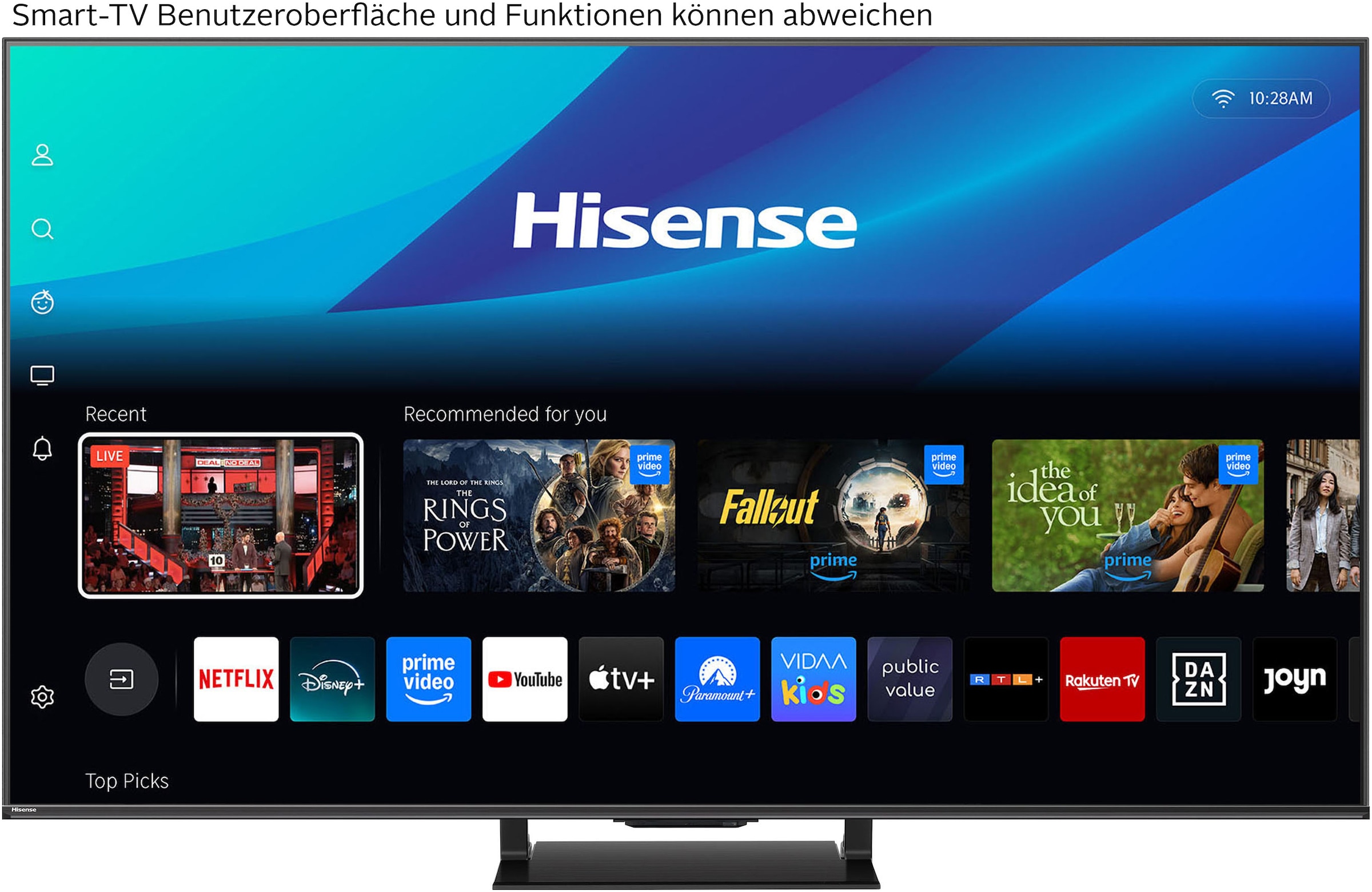 Hisense QLED Mini LED-Fernseher »55U7Q PRO« 139 cm/55 ″ Smart-TV 4K UHD MiniLED Smart TV