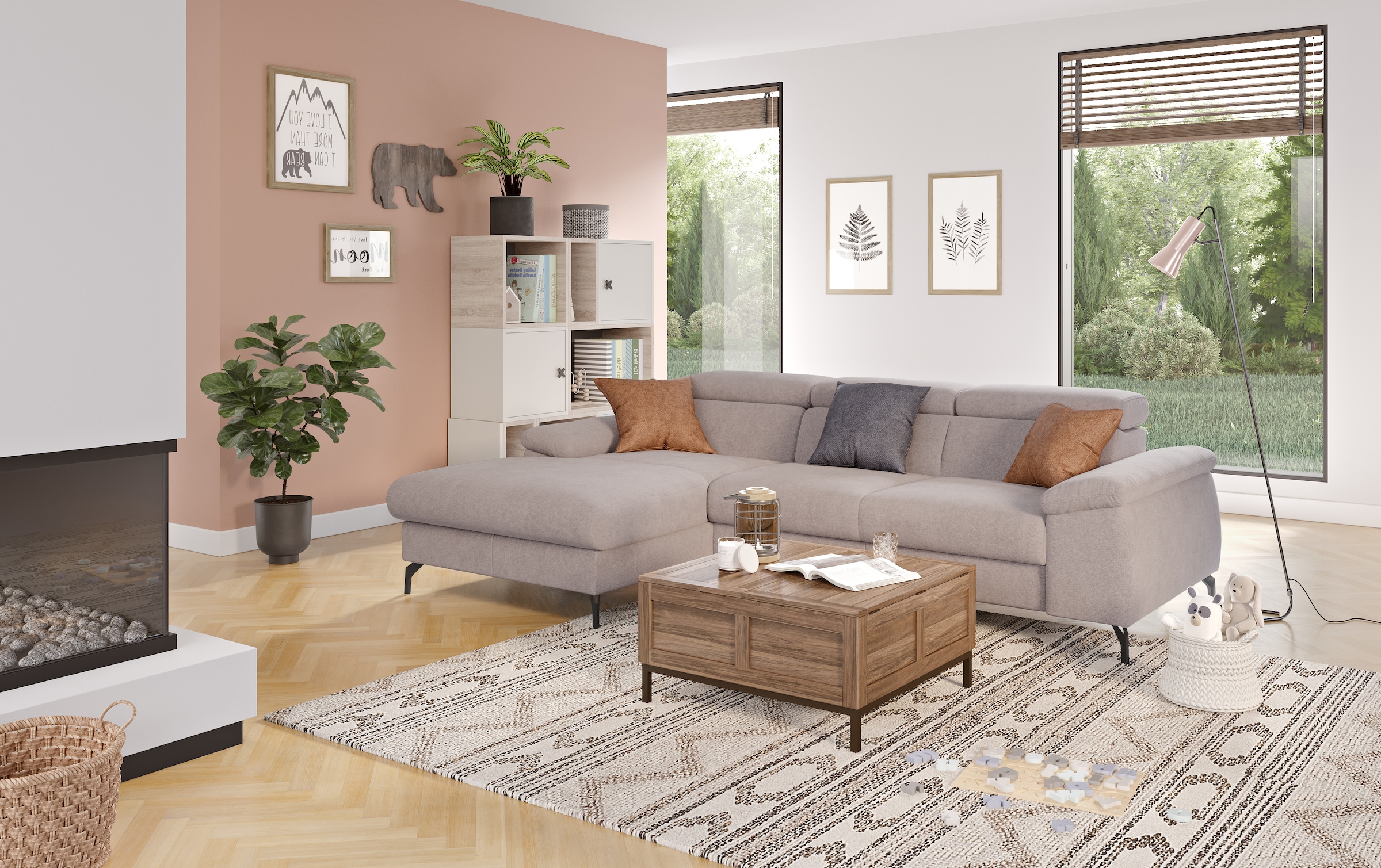 COTTA Ecksofa »Kitty L-Form«, inkl. Kopfteilverstellung, optional mit Bettfunktion u. Bettkasten