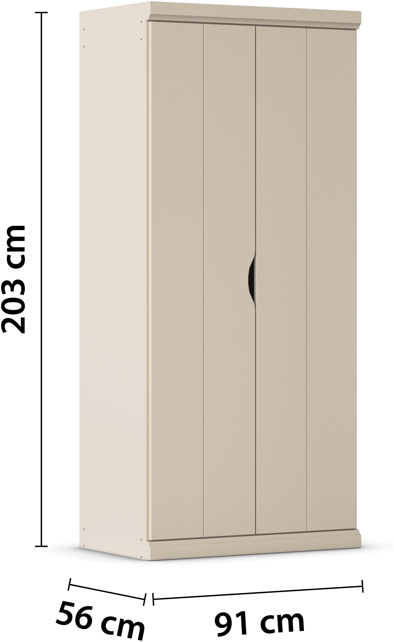 rauch Kleiderschrank »Drehtürenschrank Schrank Garderobe Wäscheschrank Schlafzimmer MARLENE« 3 verschiedene Ausstattungen BASIC/CLASSIC/PREMIUM (inkl. SOFT-CLOSE),  in 3 Breiten 91/136/181 cm im Landhaus-Stil MADE IN GERMANY