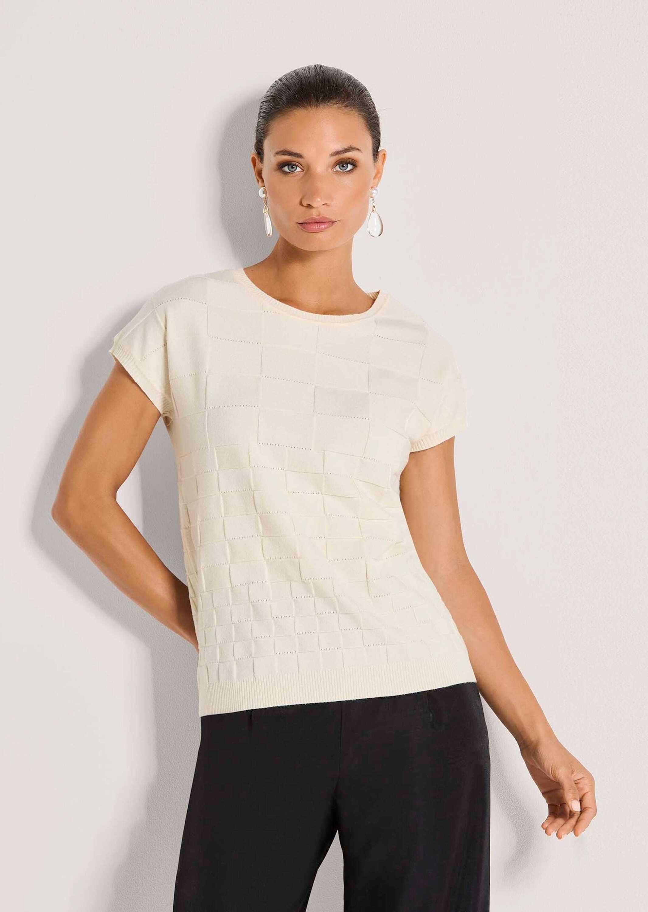 MADELEINE Longpullover »Stricktop Strukturpullover mit grafischem Muster« Strukturstrick