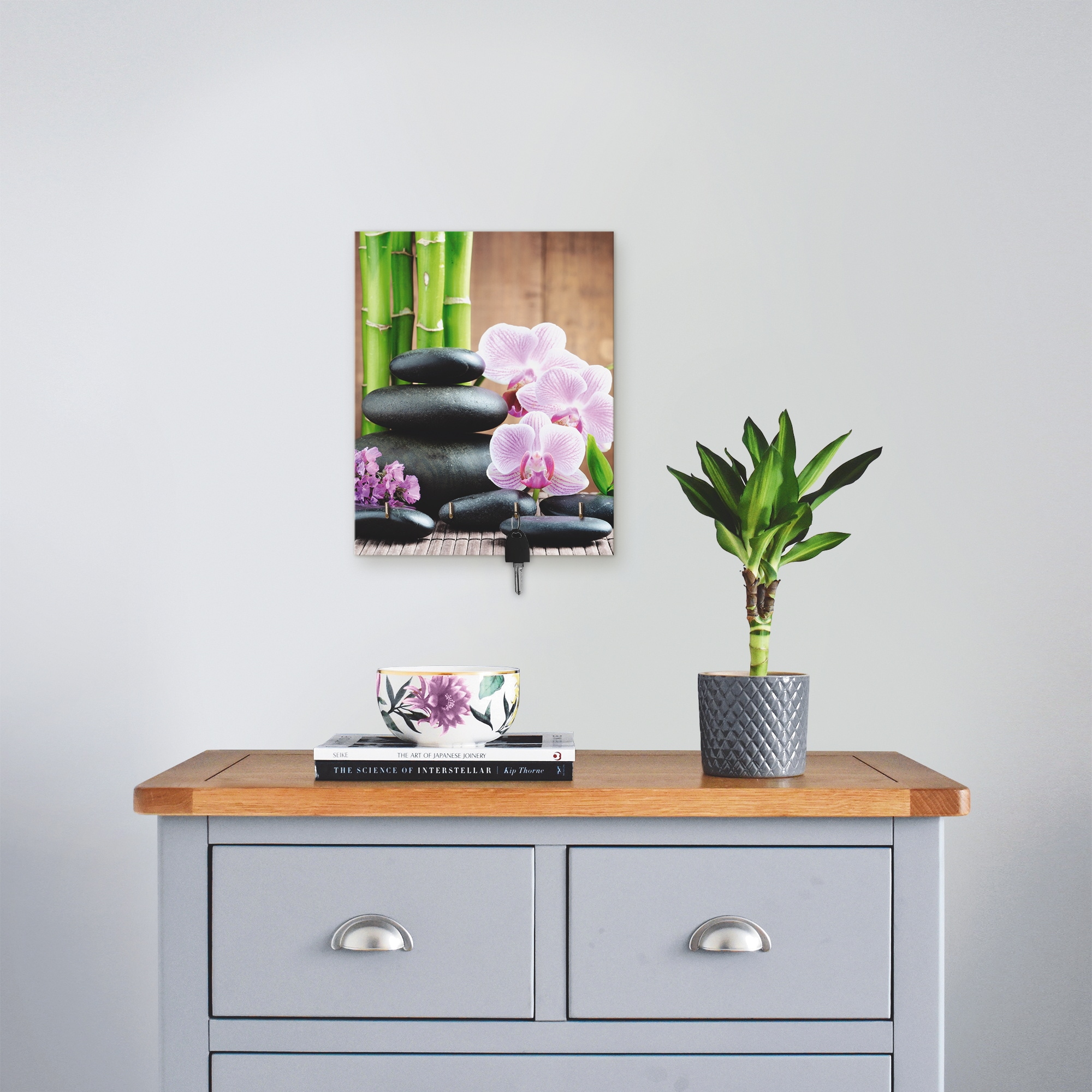 Artland Hakenleiste »Spa Konzept Zen Steinen Orchideen«, MDF