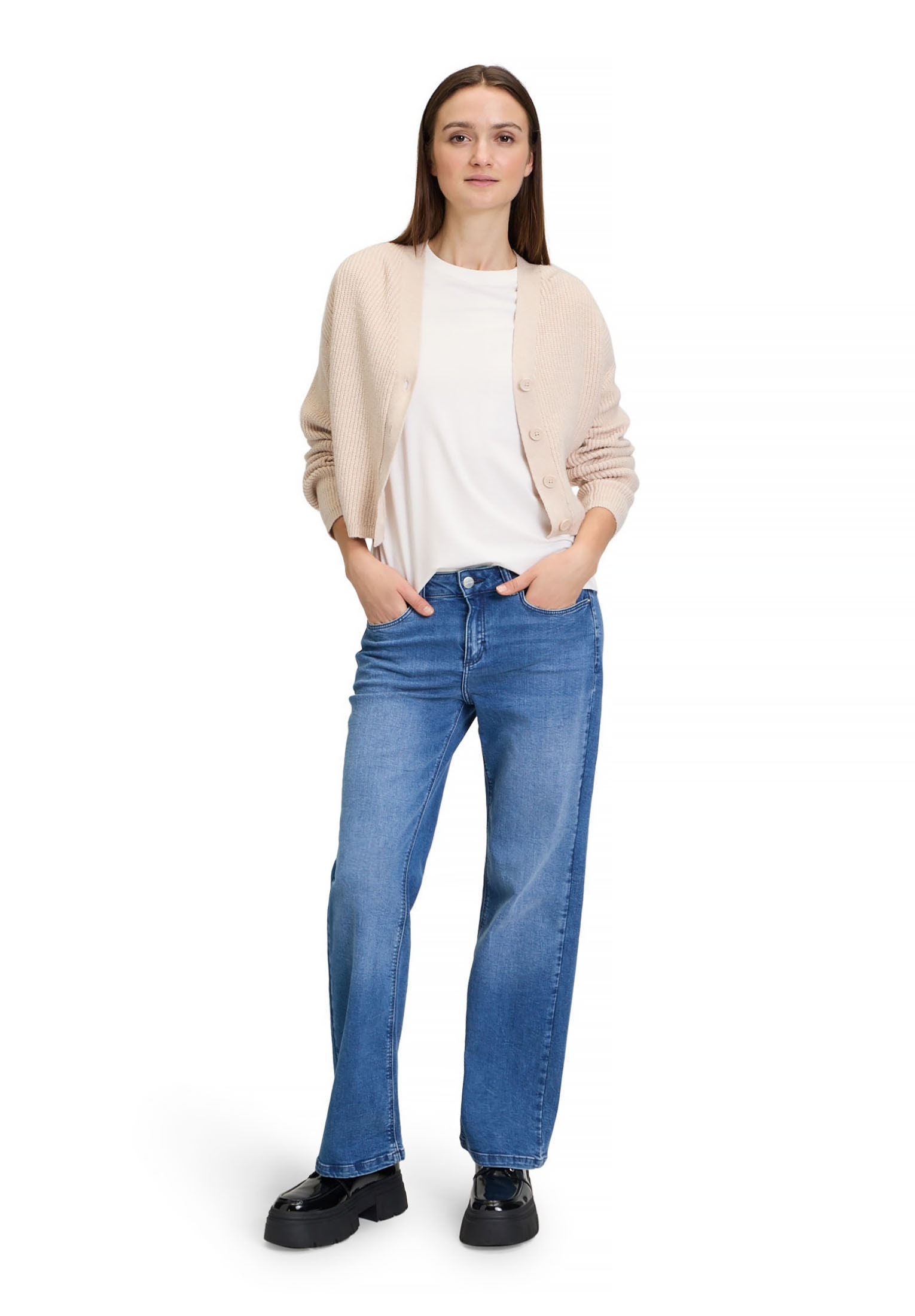 Cartoon Strickjacke »Basic-Strickjacke mit V-Ausschnitt«