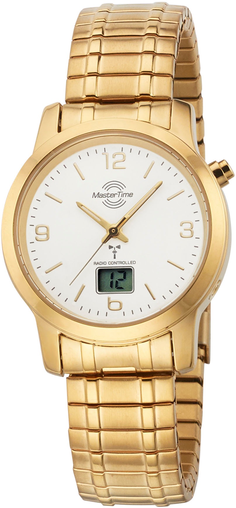 MASTER TIME Funkuhr »Basic, MTLA-10313-12M«, Armbanduhr, Quarzuhr, Herrenuhr, Datum, Leuchtzeiger