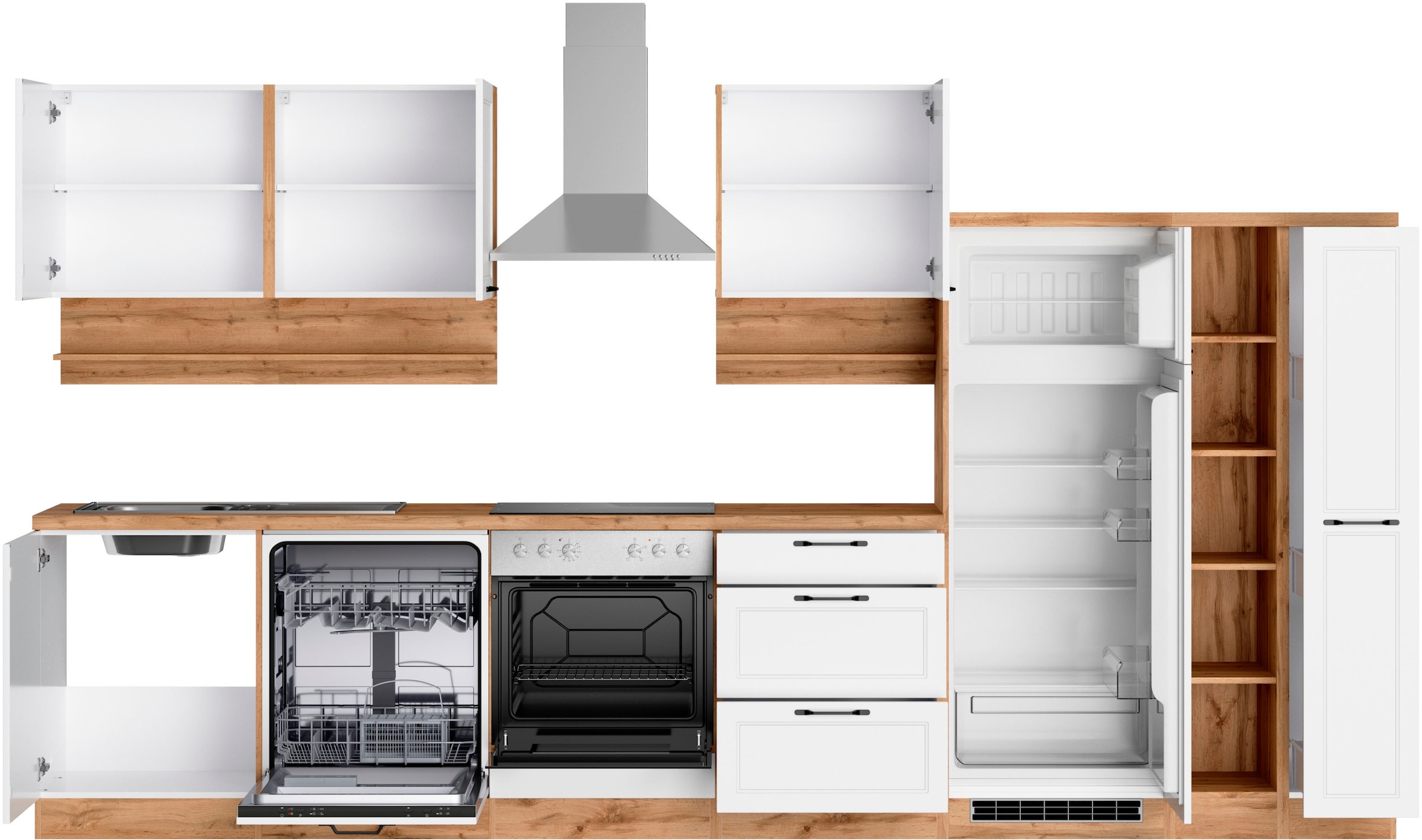 KOCHSTATION Küchenzeile »KS-Lana« 360 cm breit, wahlweise mit oder ohne E-Geräte