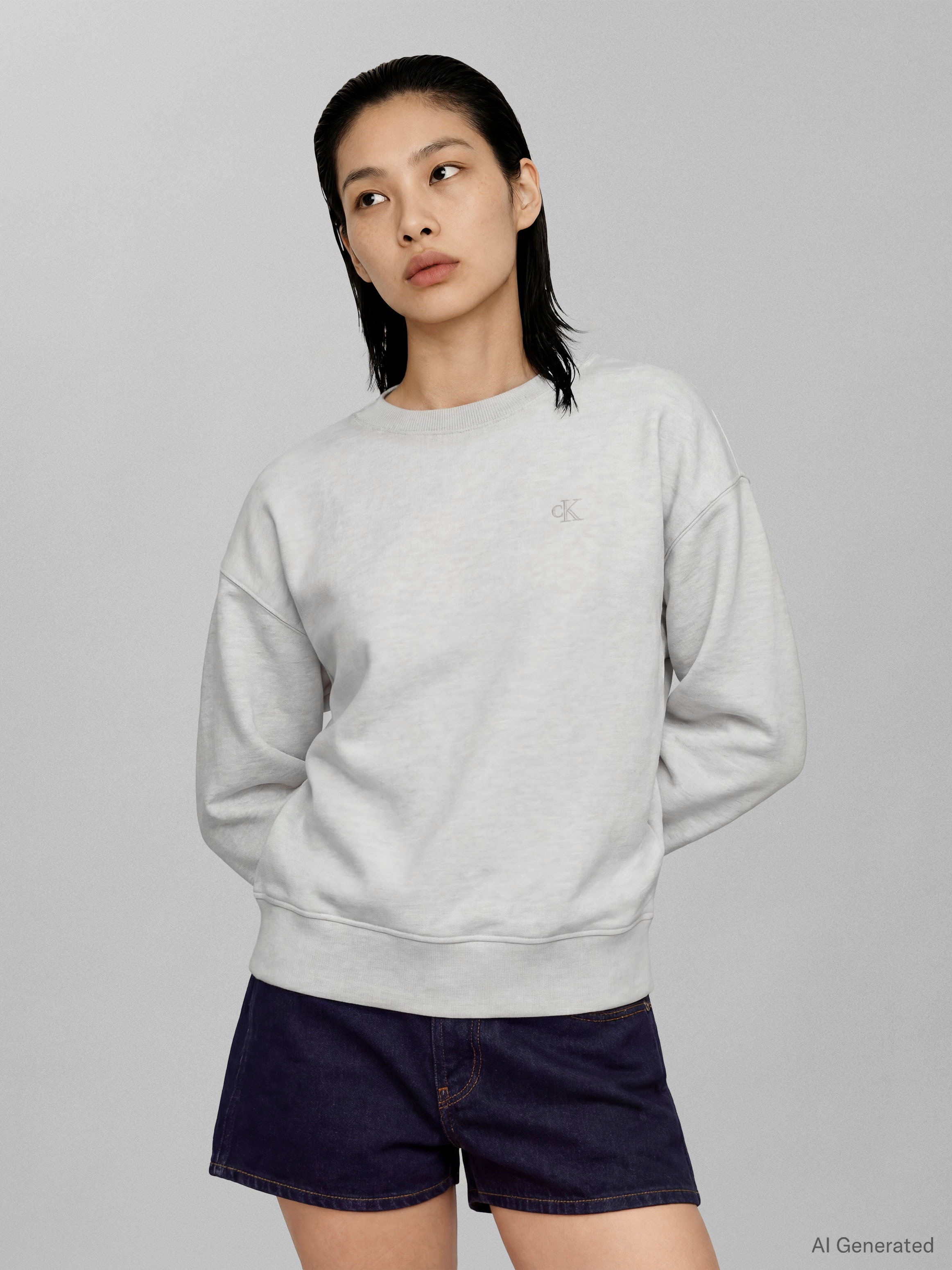 Calvin Klein Jeans Sweatshirt »RELAXED MONOGRAM FRENCH TERRY«, Relaxed fit mit Rundhalsausschnitt
