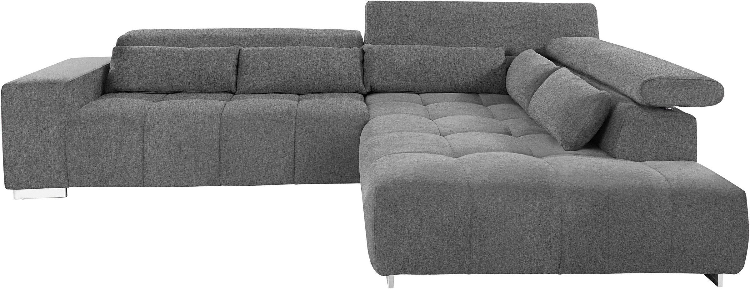 COTTA Ecksofa »Orion L-Form«, mit Ottomane, inklusive verstellbarer Kopfstützen und 5 Nierenkissen