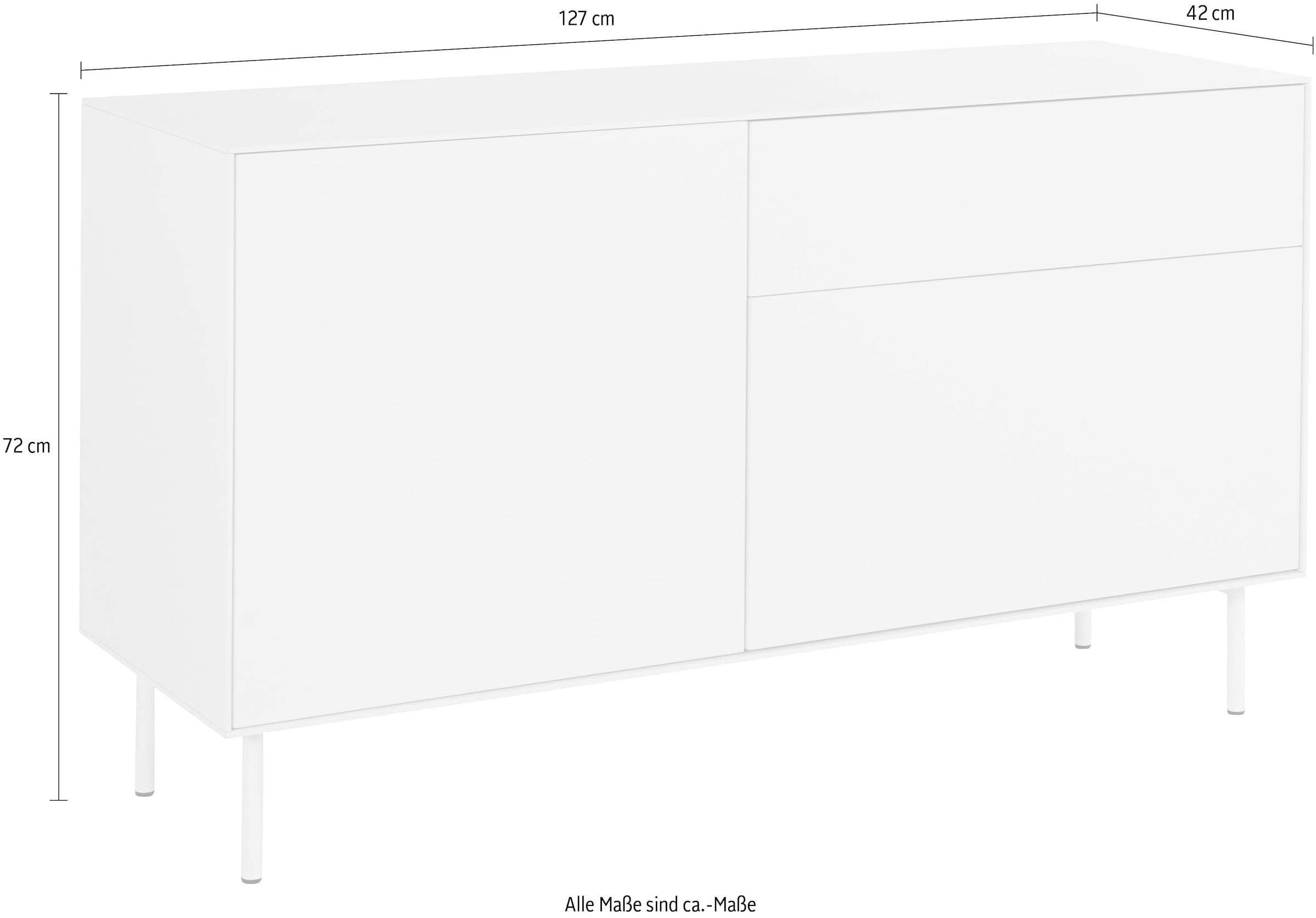 LeGer Home by Lena Gercke Lowboard »Essentials«, Breite: 127 cm, MDF lackiert, Push-to-open-Funktion