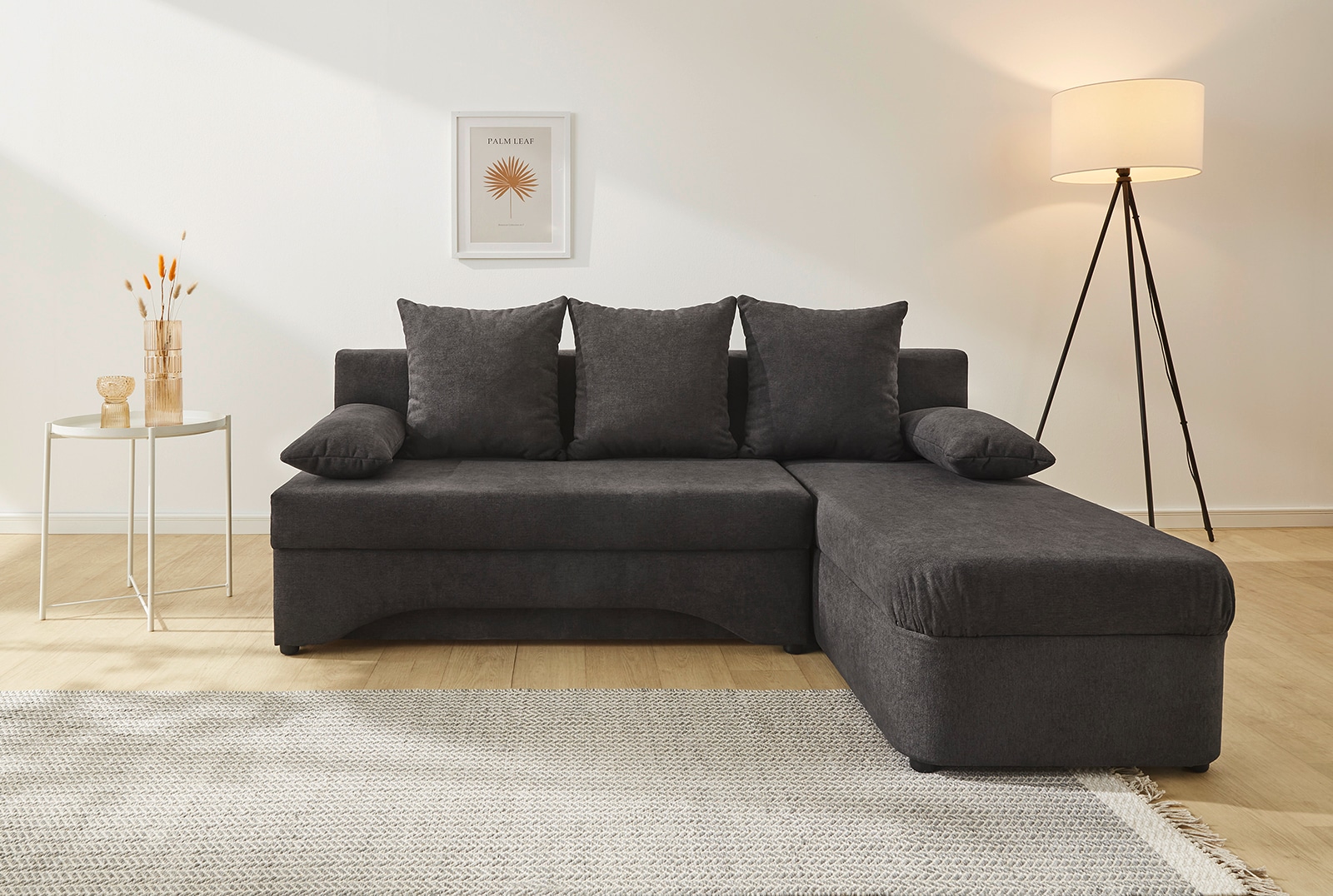 Jockenhöfer Gruppe Ecksofa "L-Form, B: 191 cm, auch in Cord" Platzsparendes Schlafsofa & Eckcouch mit Bettkasten & Schlaffunktion
