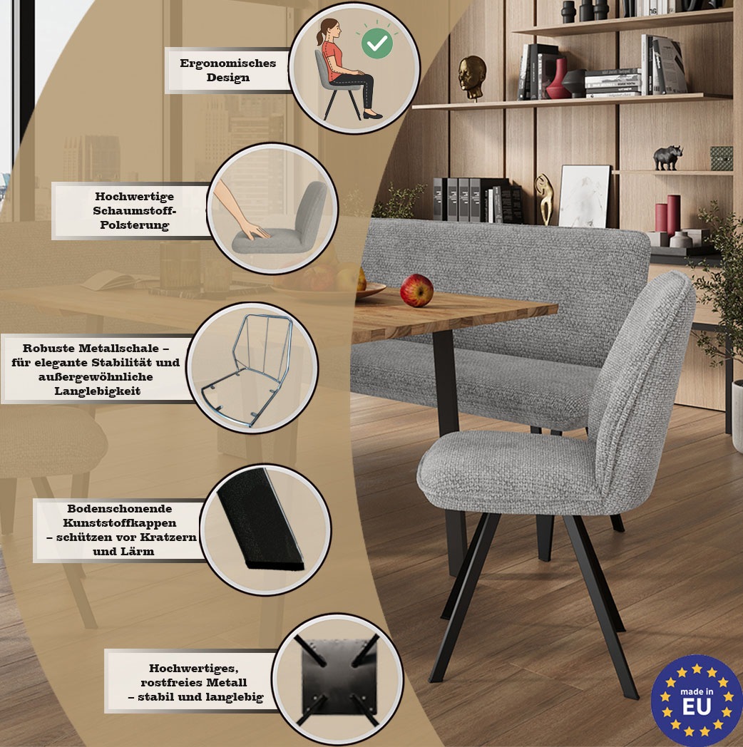 Home affaire Eckbankgruppe »Mily Essecke, Sitzgruppe, Eckbankgruppe, Küchenbankgruppe«, (Set, 4 tlg., 4er), BESTSELLER