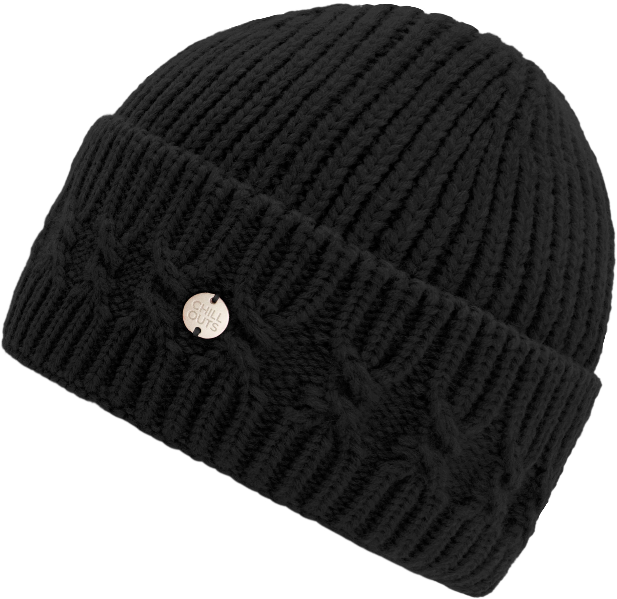chillouts Beanie »Seraphina Hat« Feminine Strickmütze mit Zopfmuster und bequemem, wärmendem Umschlag