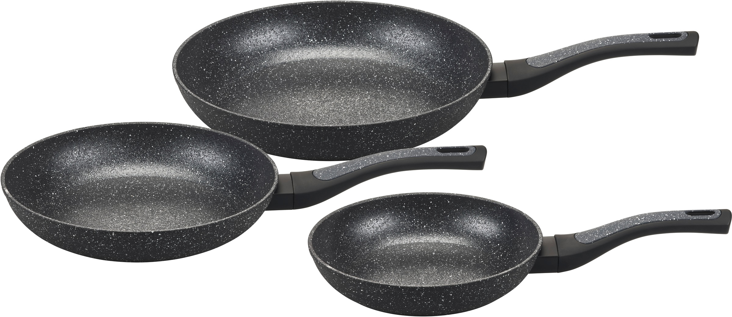 my home Pfannen-Set »Dela« Aluminium Set, 3 Stk. tlg. mit rauer Oberfläche für ein besonderes Braterlebnis