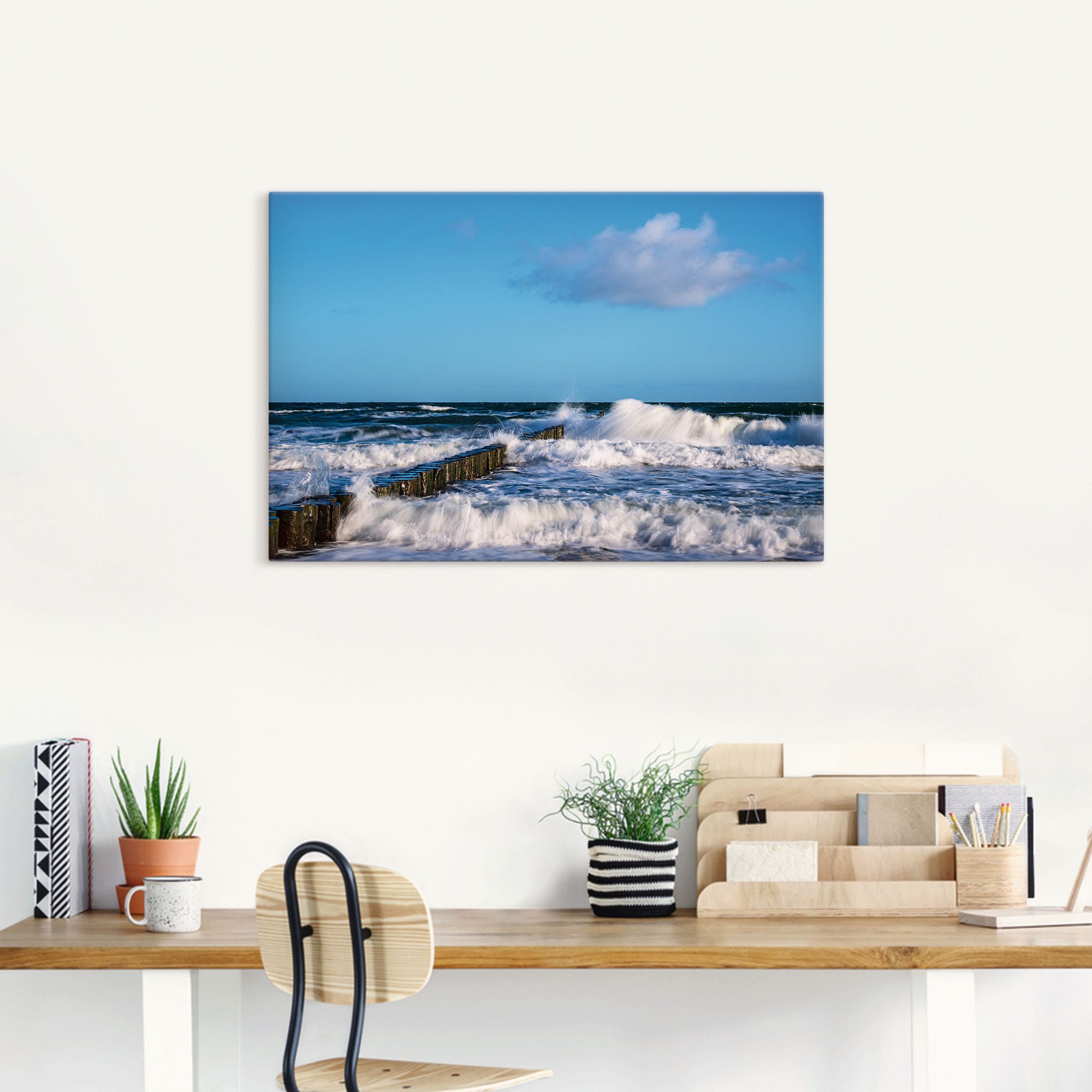 Artland Wandbild »Buhnen an der Küste der Ostsee II«, Meer Bilder, (1 St.), als Alubild, Outdoorbild, Leinwandbild, Poster in verschied. Größen