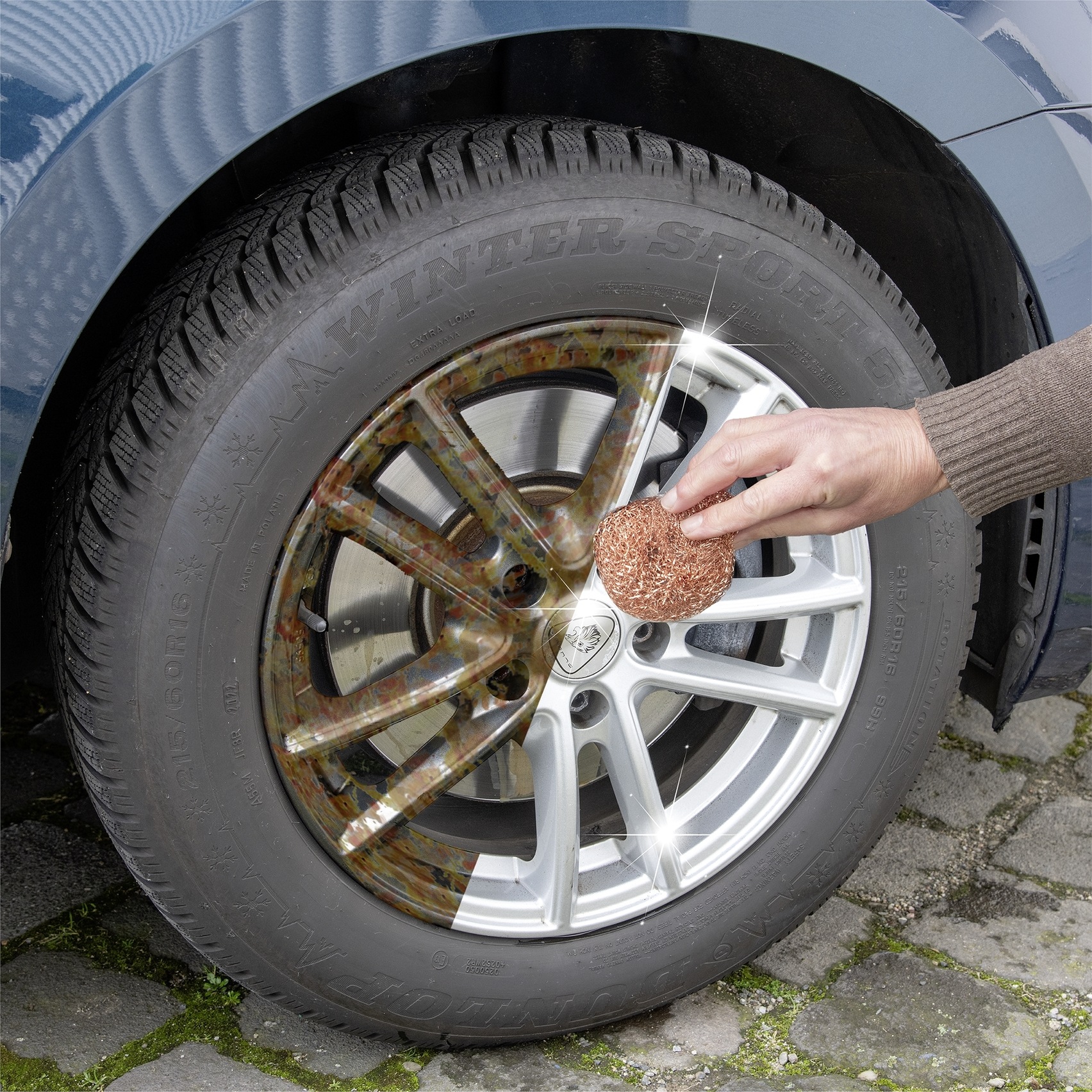 Maximex Reinigungsschwamm »Kupfer-Putzlinge« entfernen hartnäckigen Schmutz, Eingebranntes und Rost, rostfrei