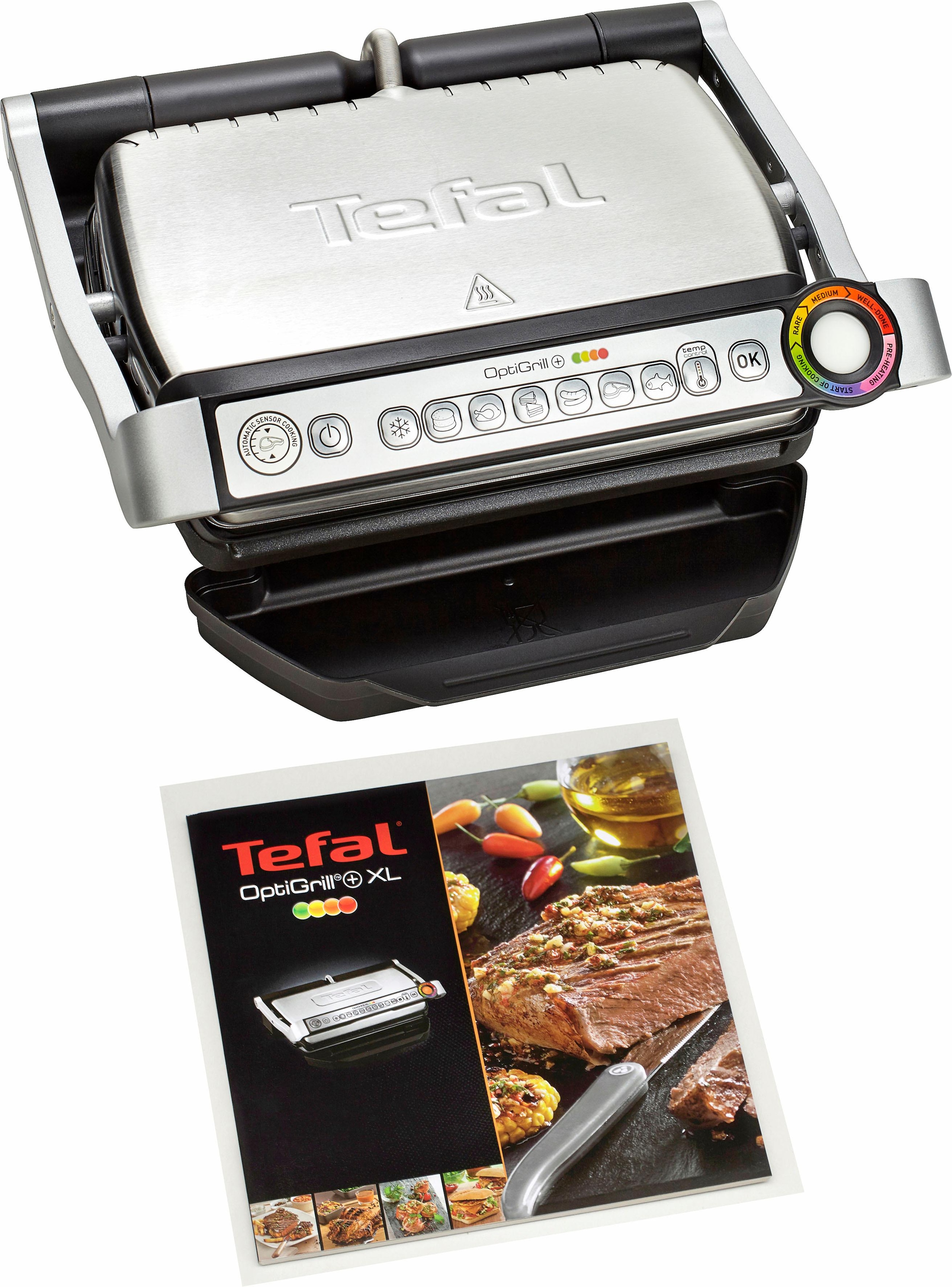 Kontaktgrill »GC712D OptiGrill+«, 2000 W, 6 Grillprogramme, passt Temperatur +...