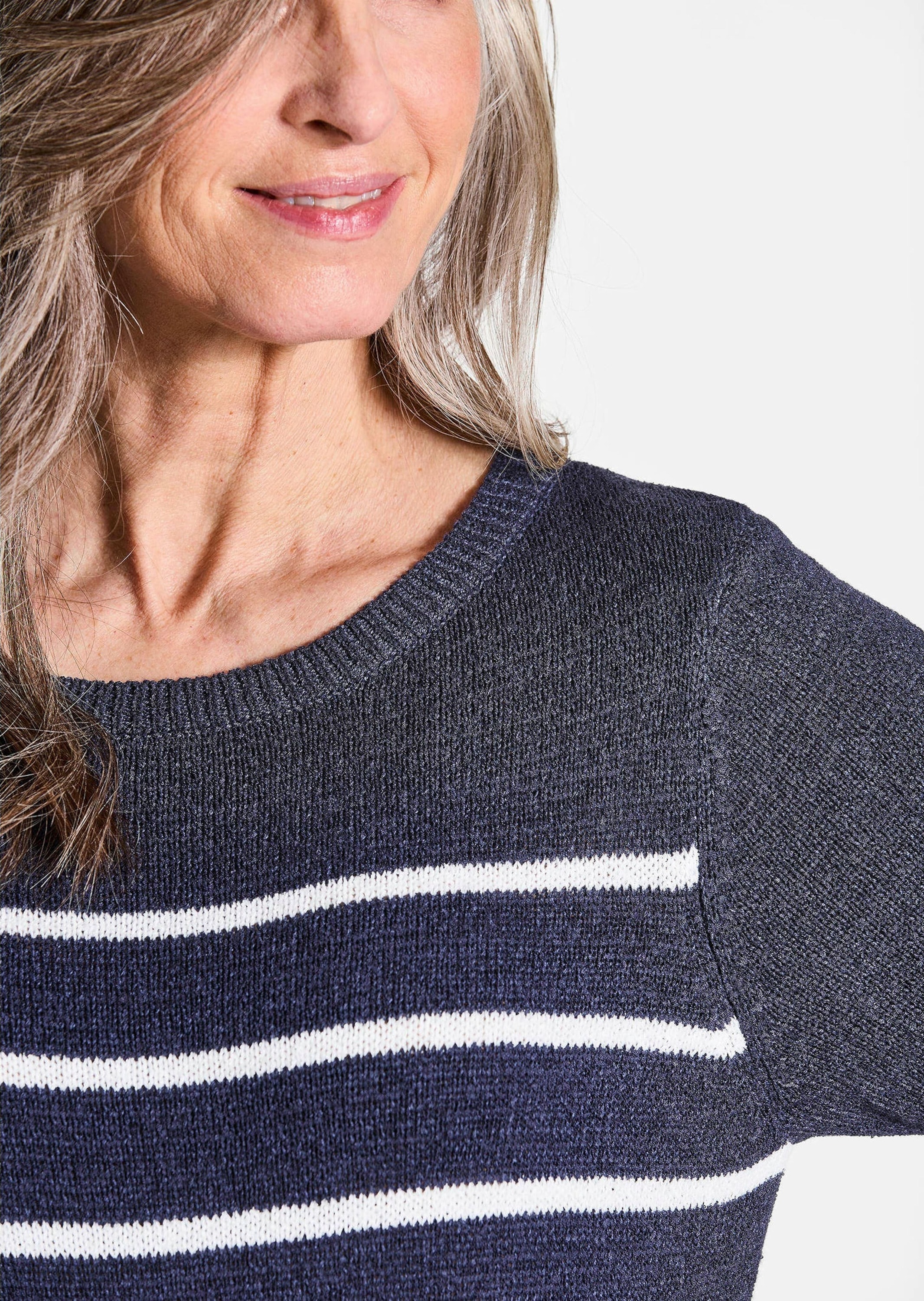 GOLDNER Rundhalspullover »Maritimer Pullover mit U-Boot-Ausschnitt«